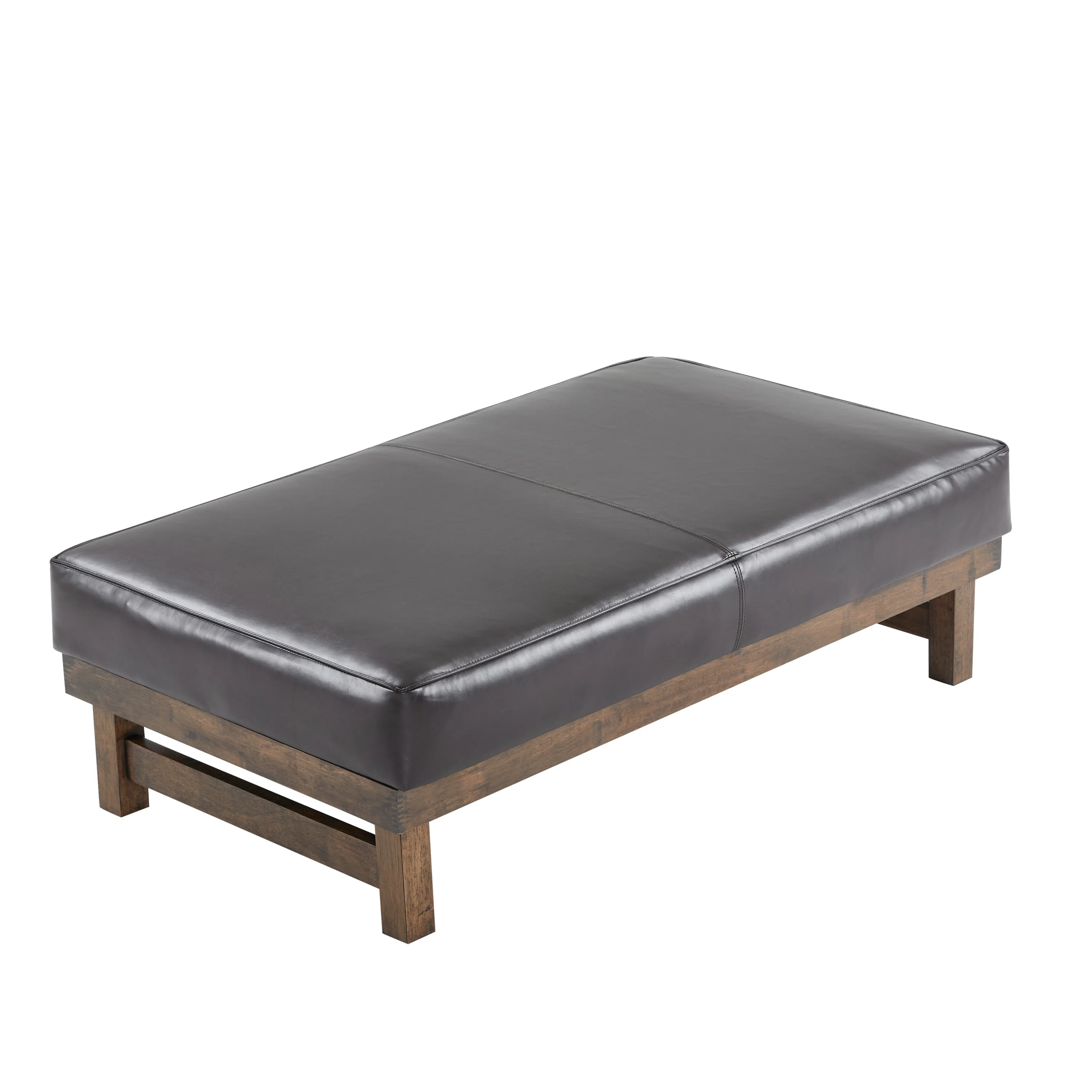 Temzyl temzyl Modern PU Cocktail Ottoman with Wood Frame - furnishings