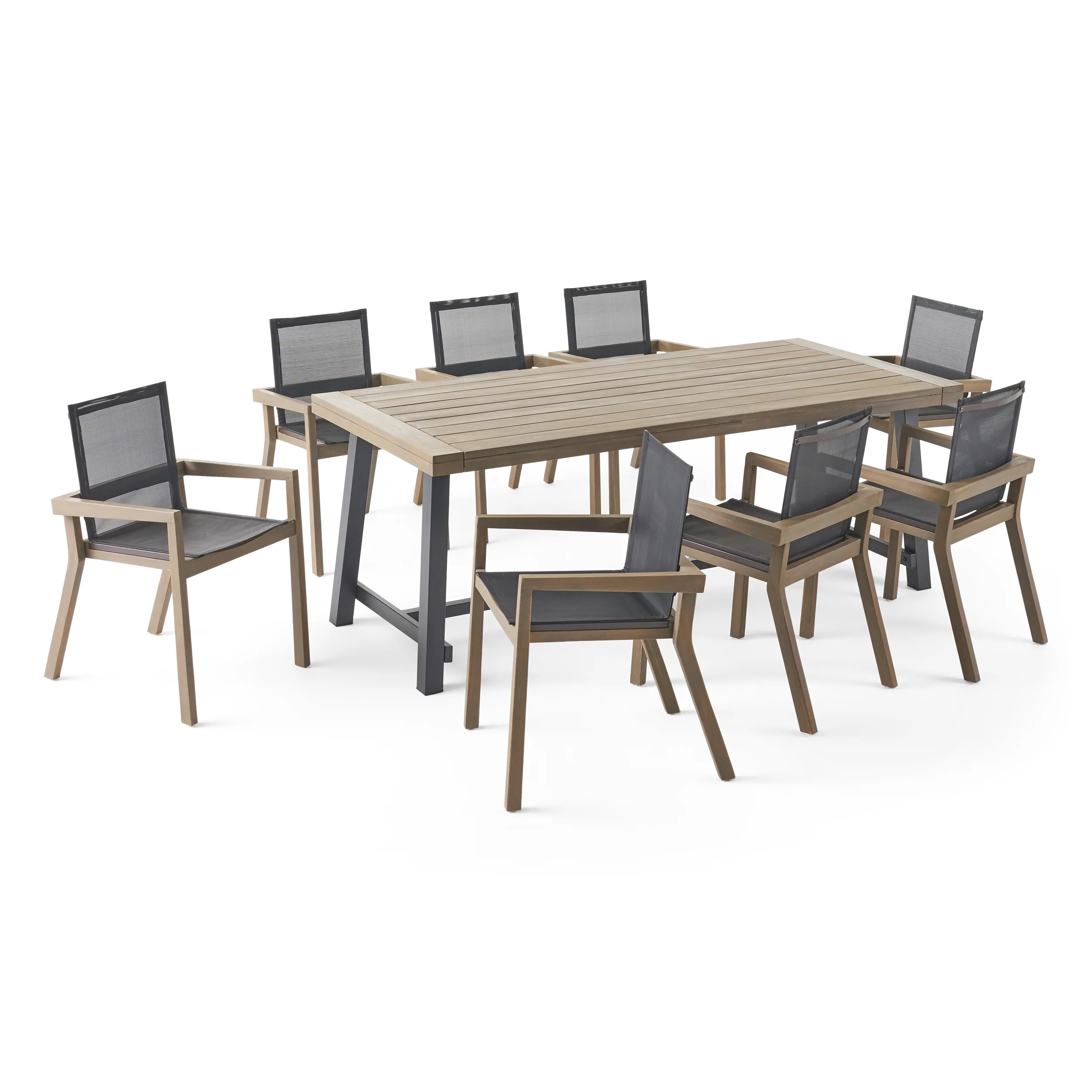Ximena Outdoor Acacia Wood 8 Seater Dining Set - furnishings