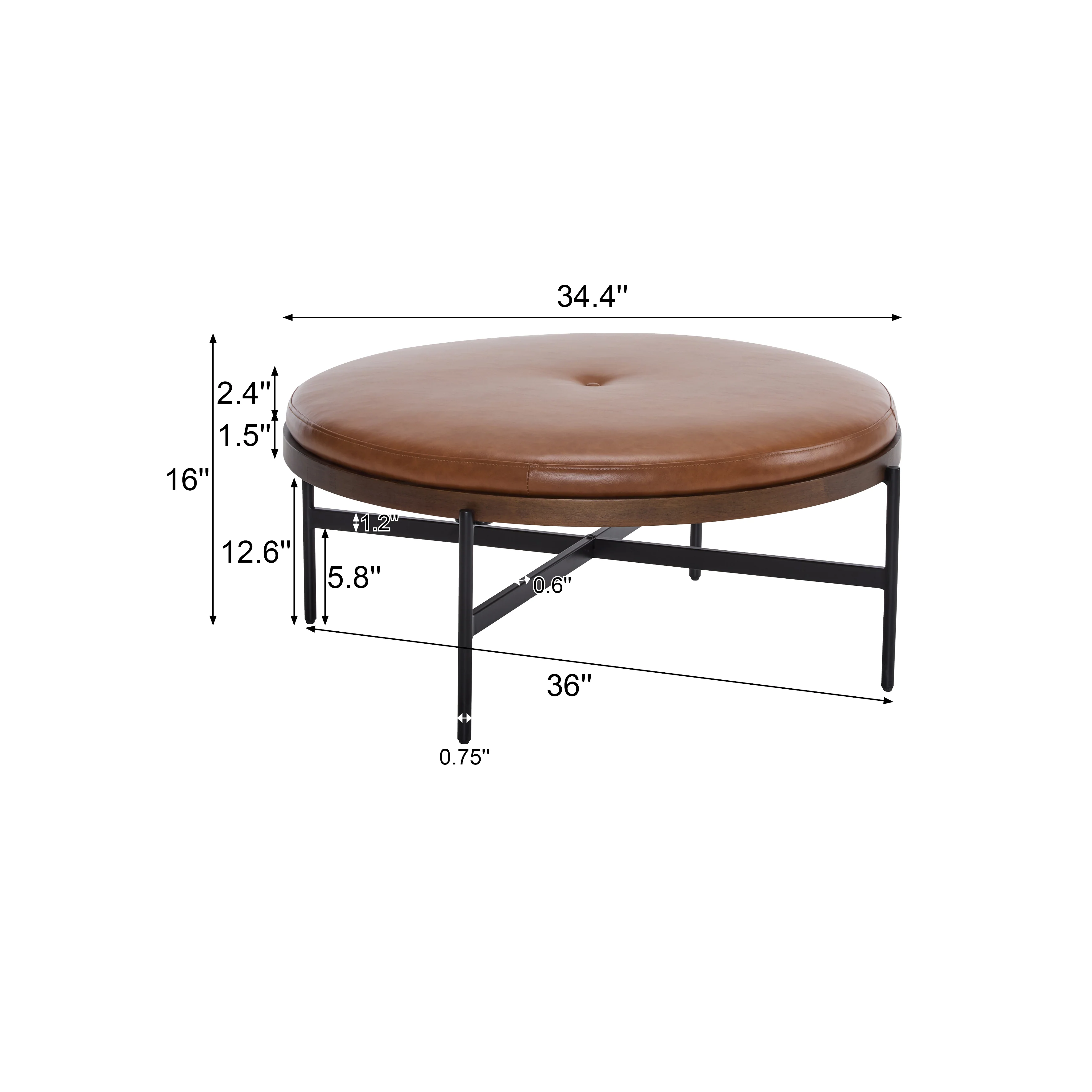 Lyricie Modern Round Ottoman Bench Table - furnishings