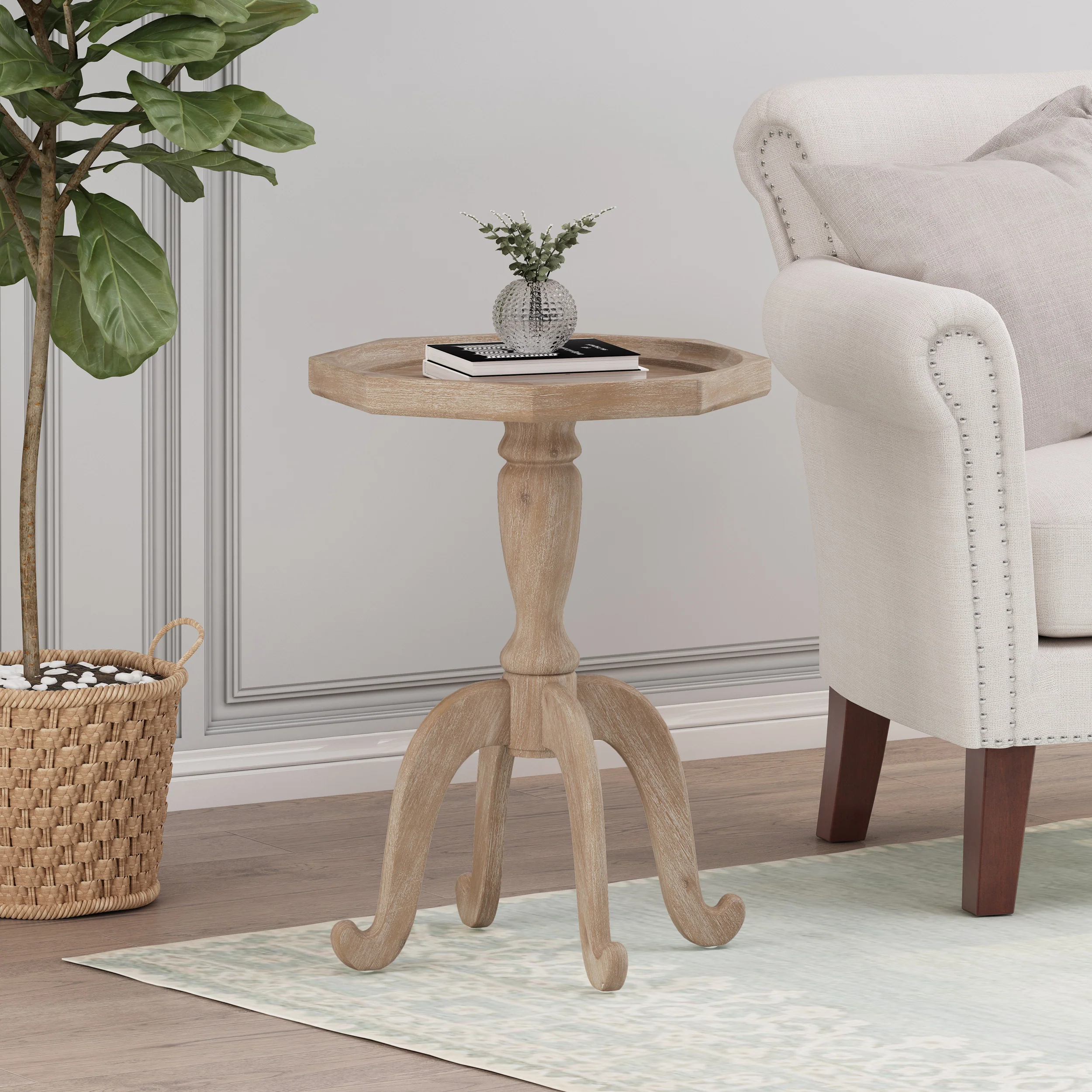 Jaryn French Country Accent Table with Octagonal Top - furnishings