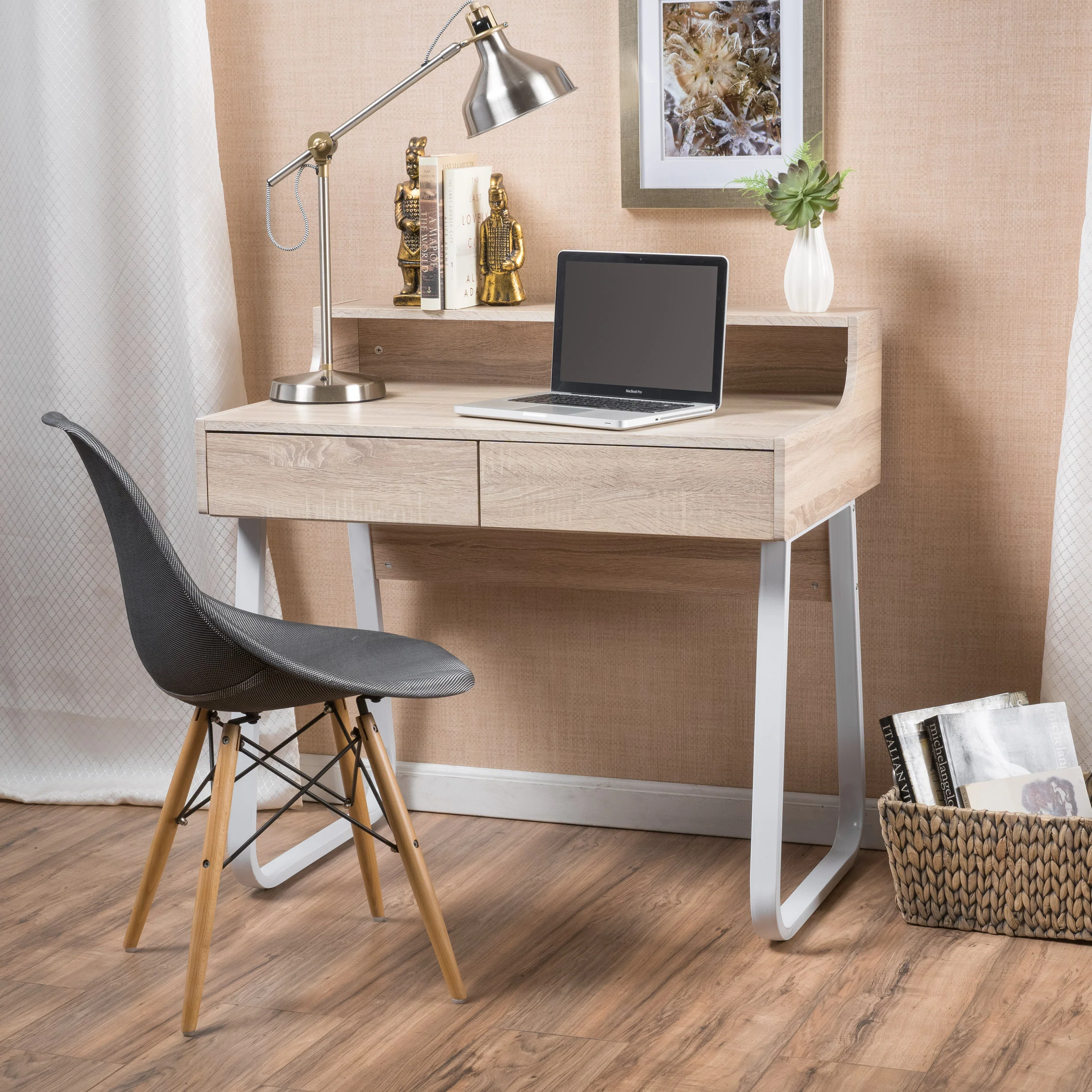 Troy Wood Computer Desk with Drawers - furnishings