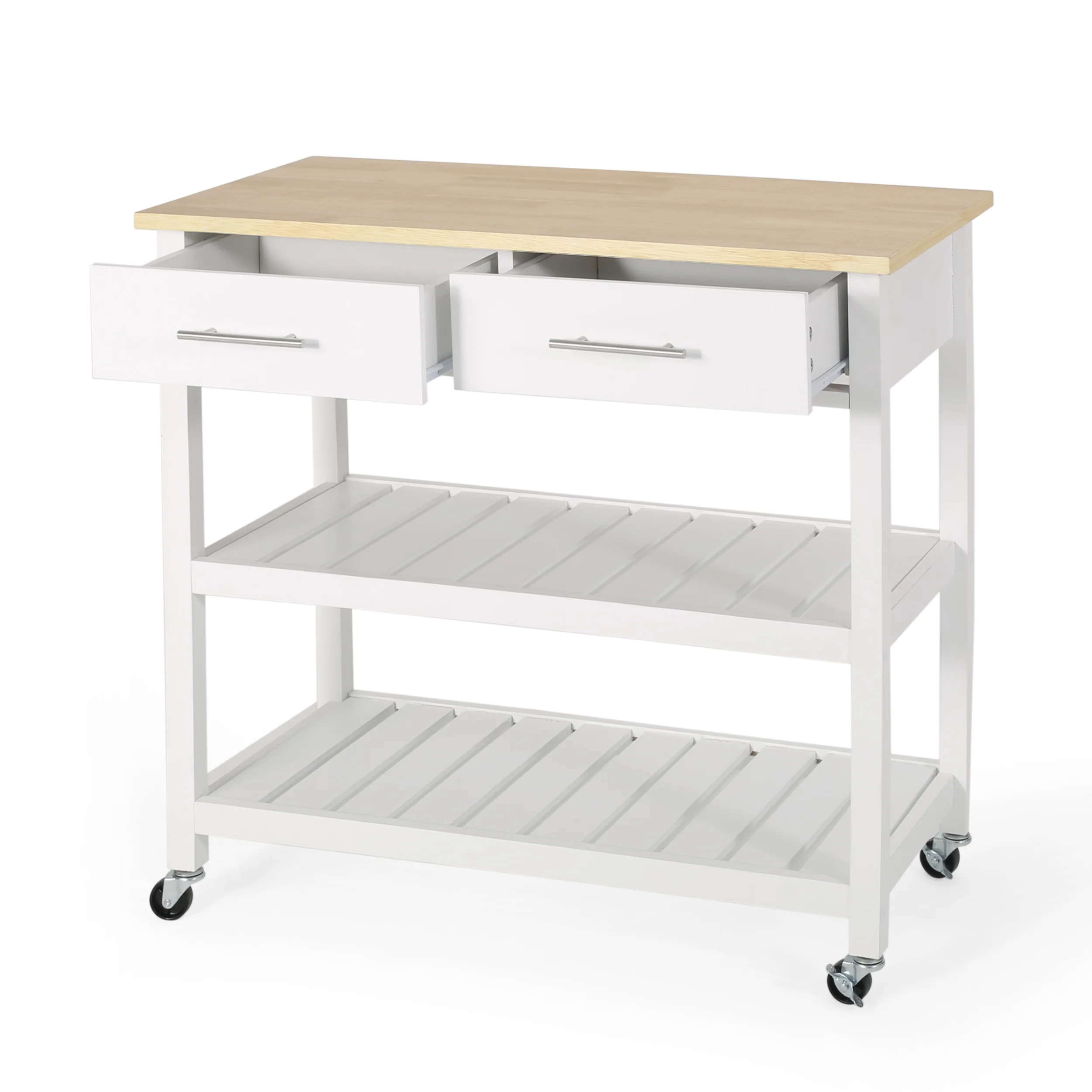 Enon Contemporary Kitchen Cart with Wheels - furnishings