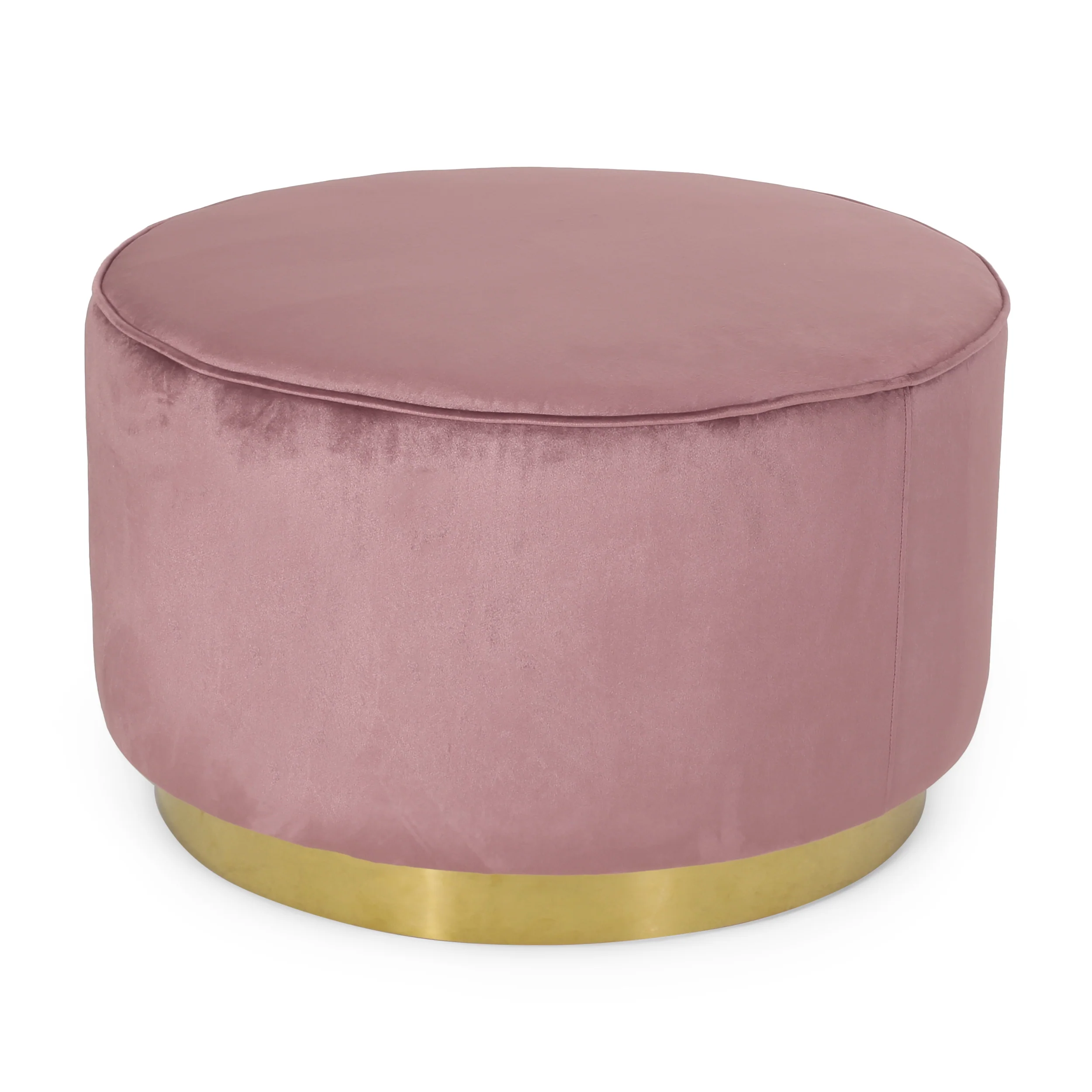 Kile Modern Glam Velvet Swivel Ottoman - furnishings