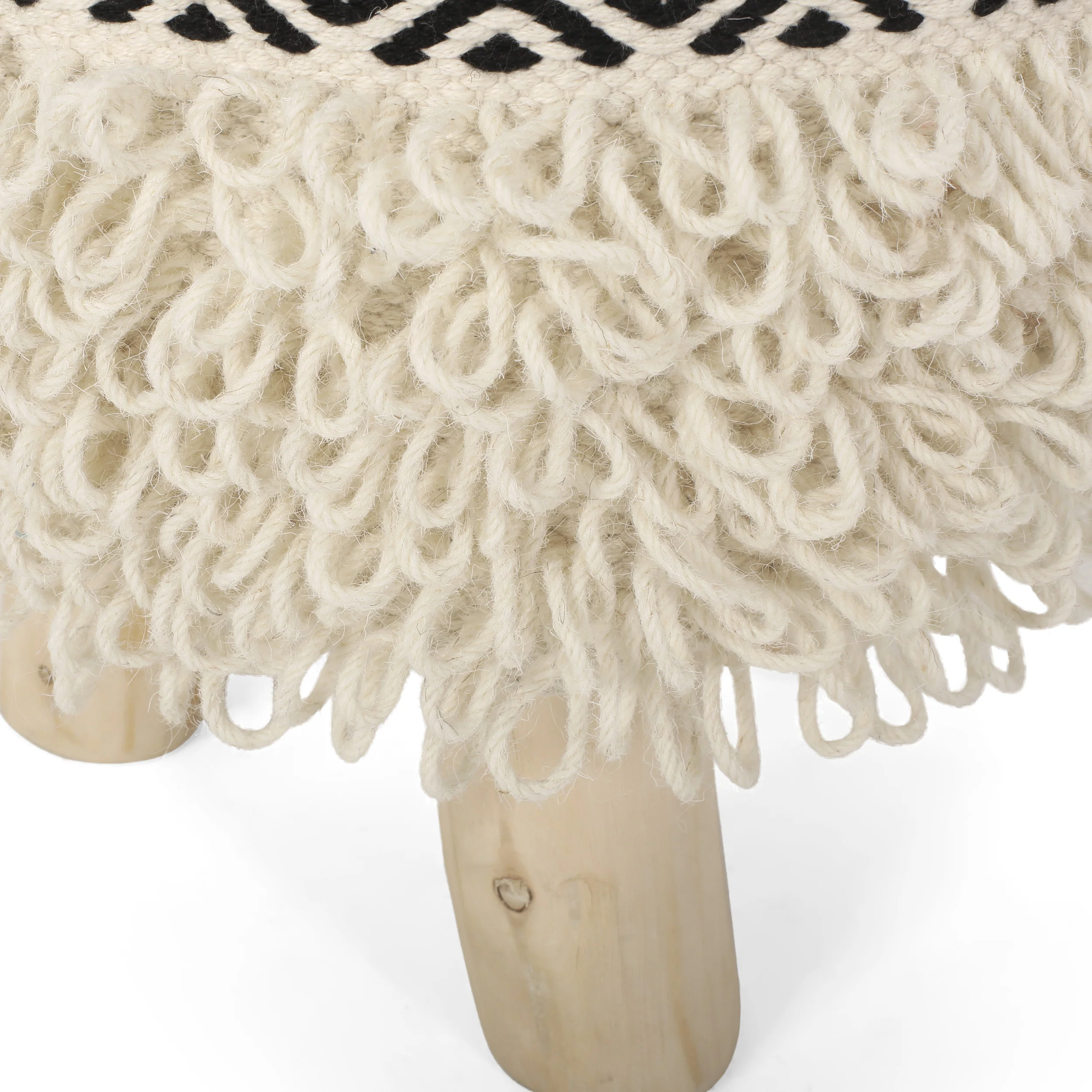 Stormy Handcrafted Boho Fabric Stool - furnishings