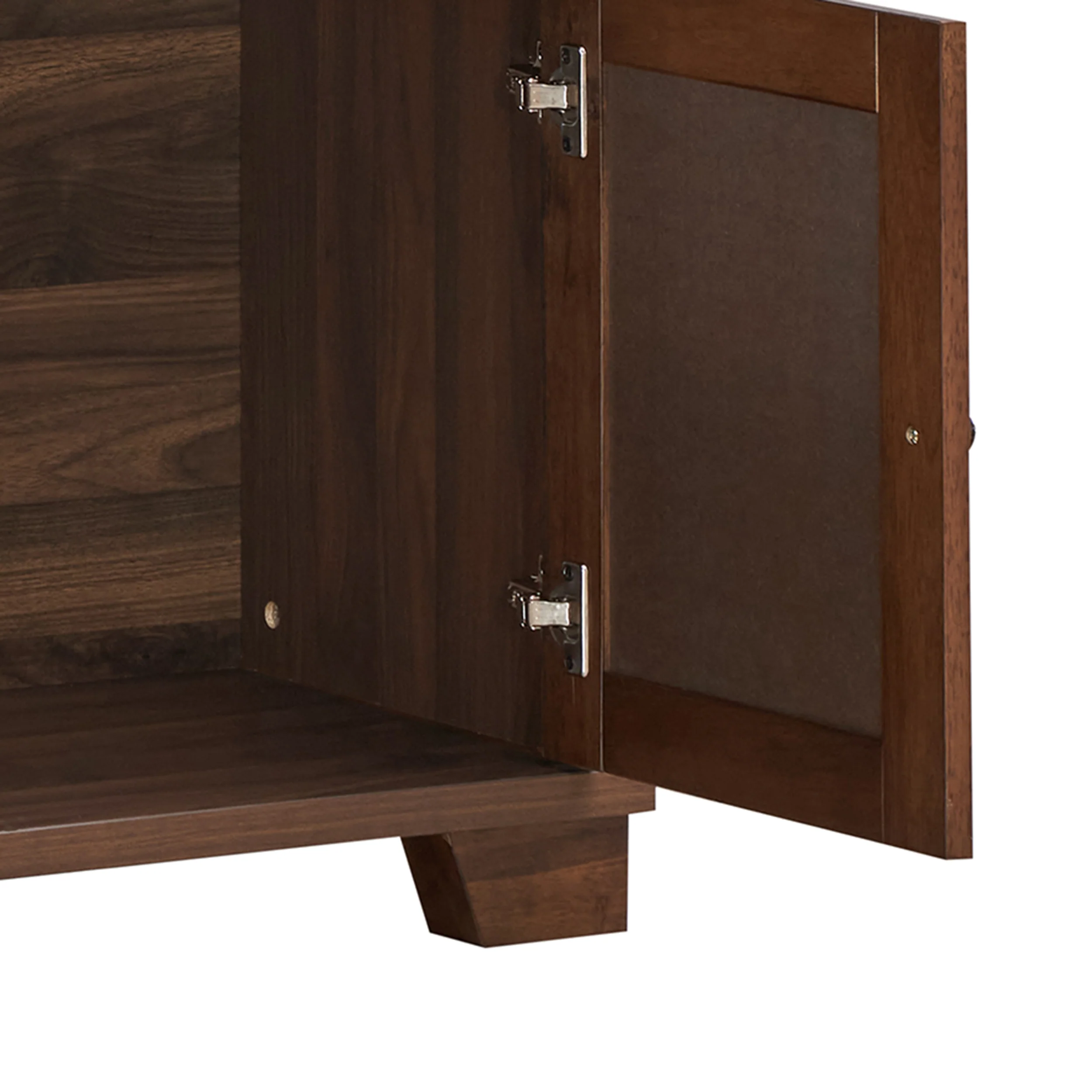 Newell Farmhouse Wooden 4 Bottle Wine Cabinet, Walnut and Dark Brown - furnishings