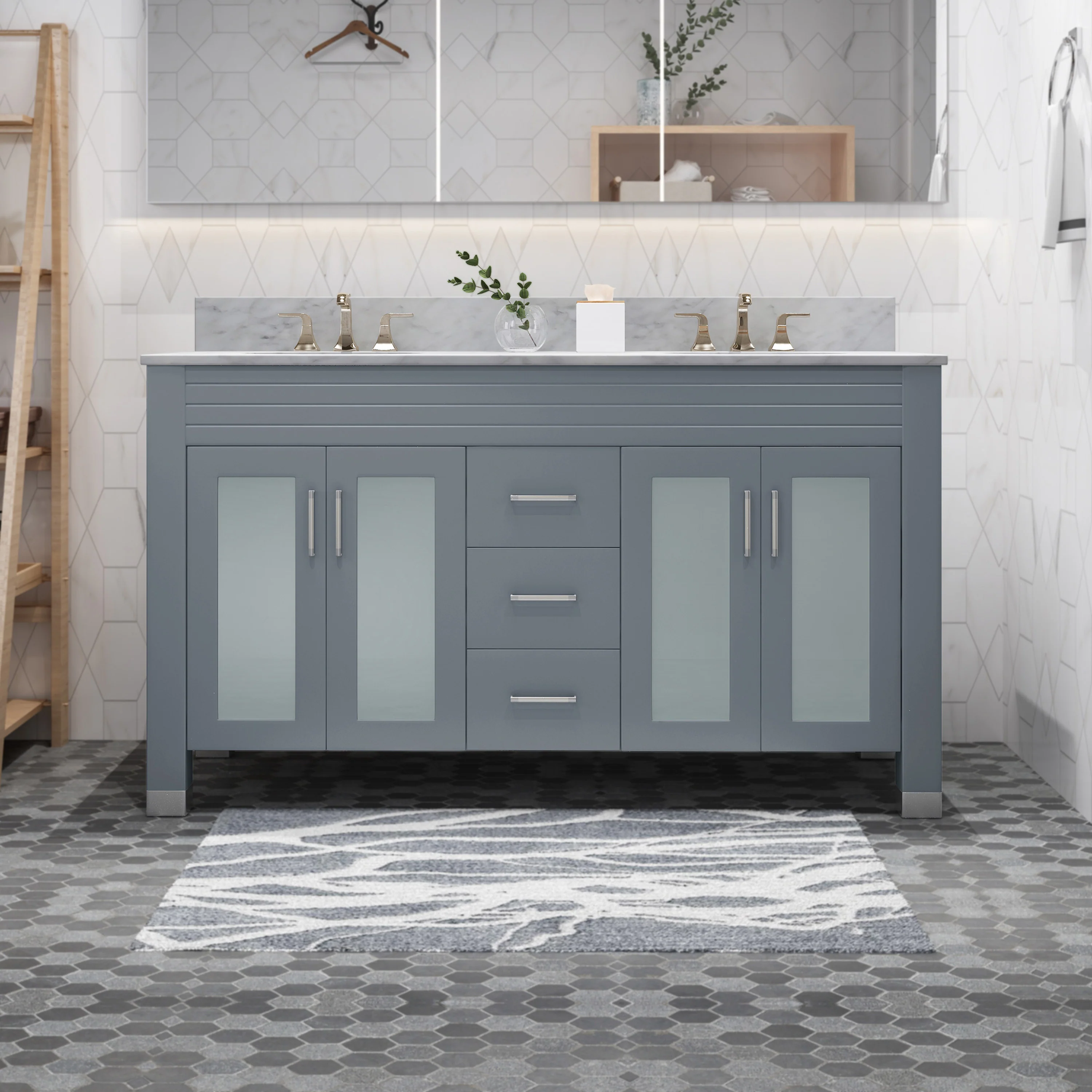 Lorent Contemporary Marble Countertop with Sink - furnishings