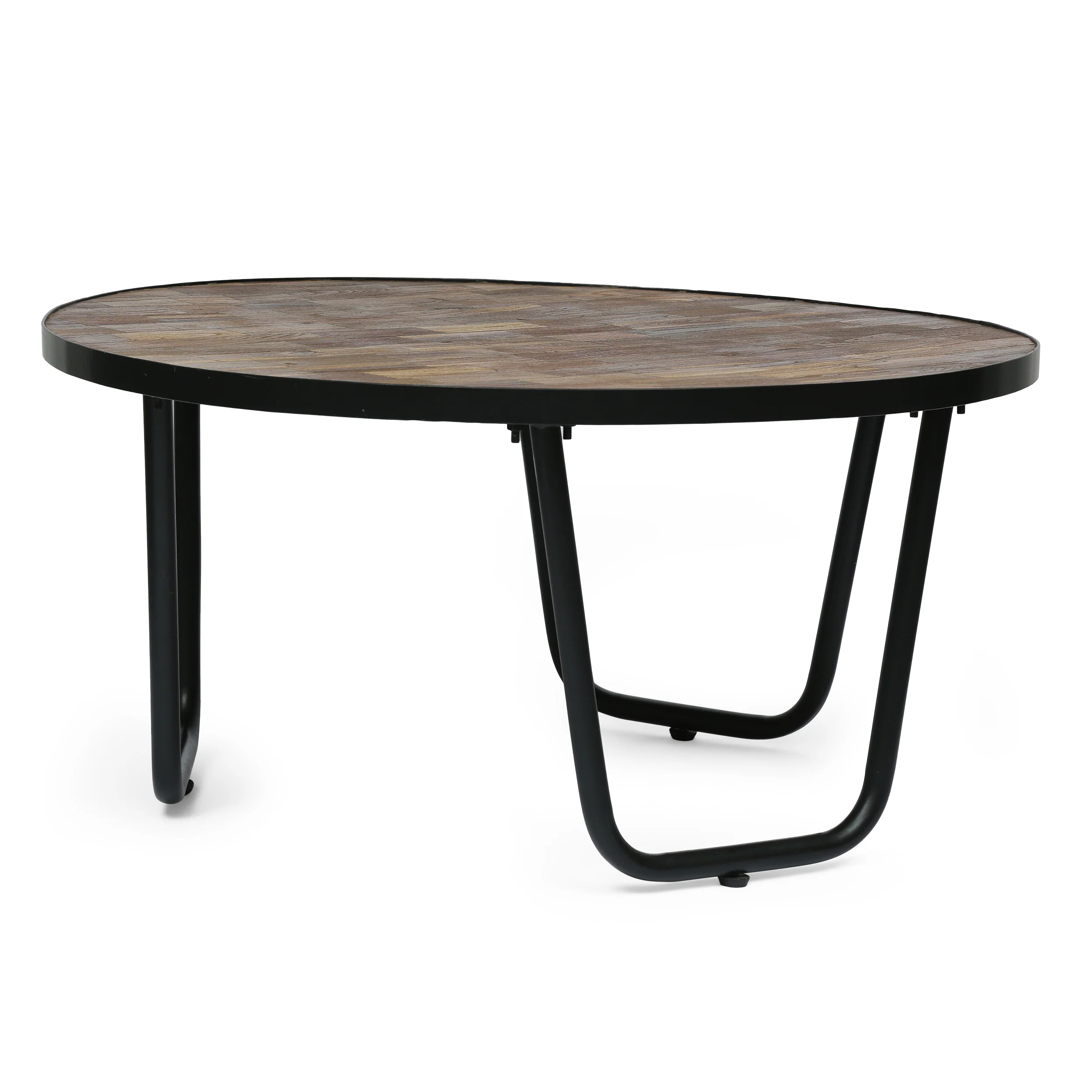 Wiers Modern Industrial Handcrafted Wooden Coffee Table, Natural and Black - furnishings