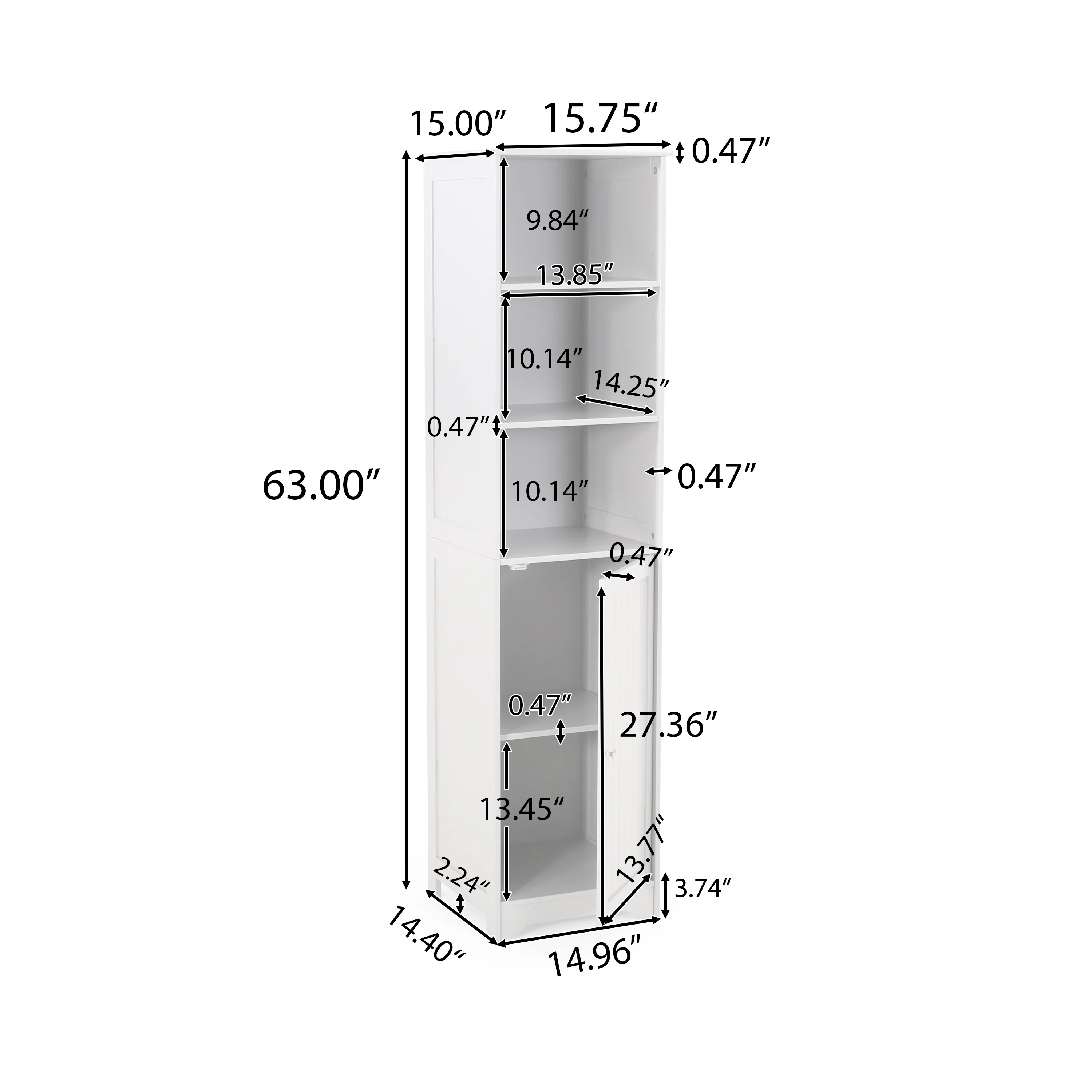 Bakari Contemporary Free Standing Linen Tower Storage Bathroom Cabinet - furnishings