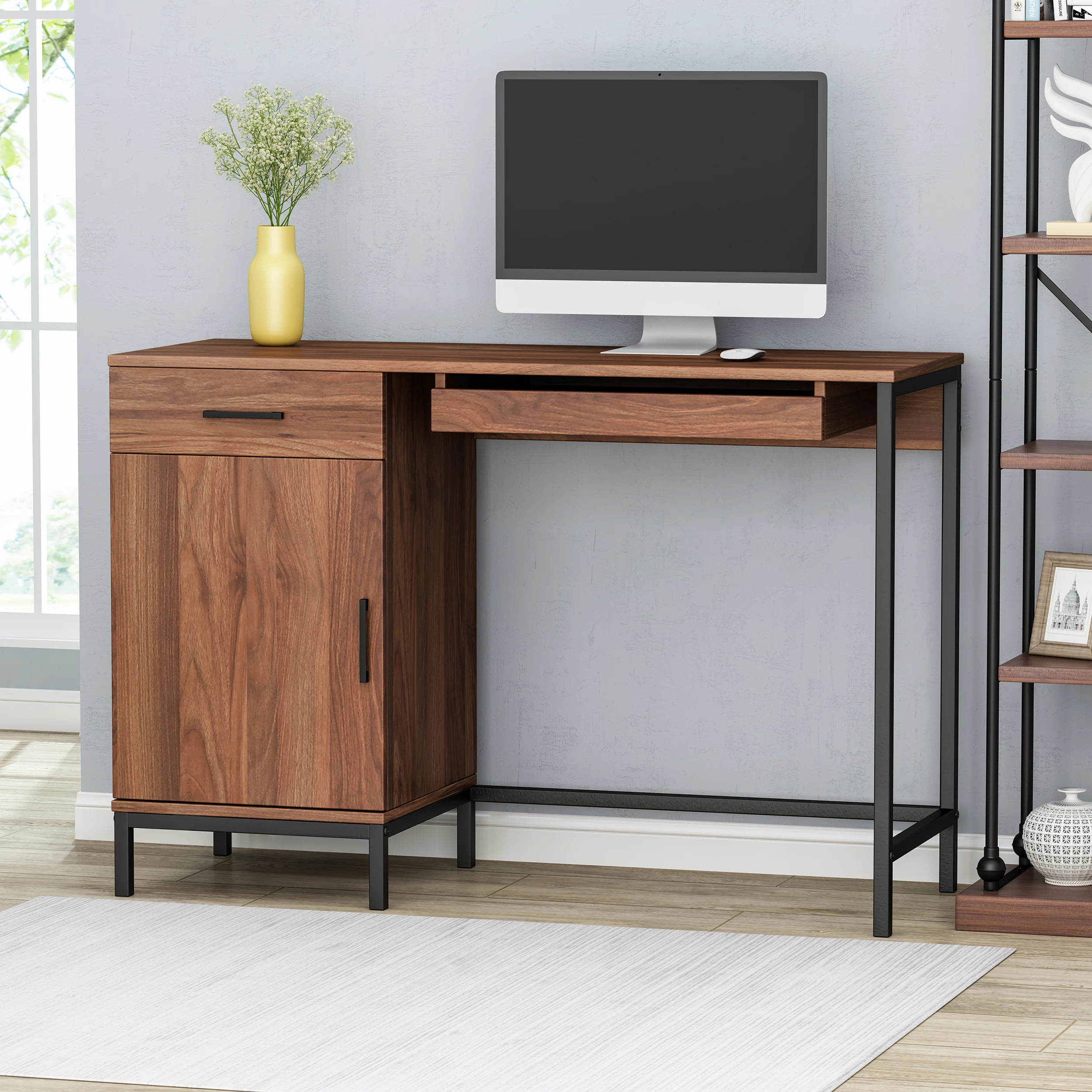 Jeanie Contemporary Faux Wood Computer Desk - furnishings