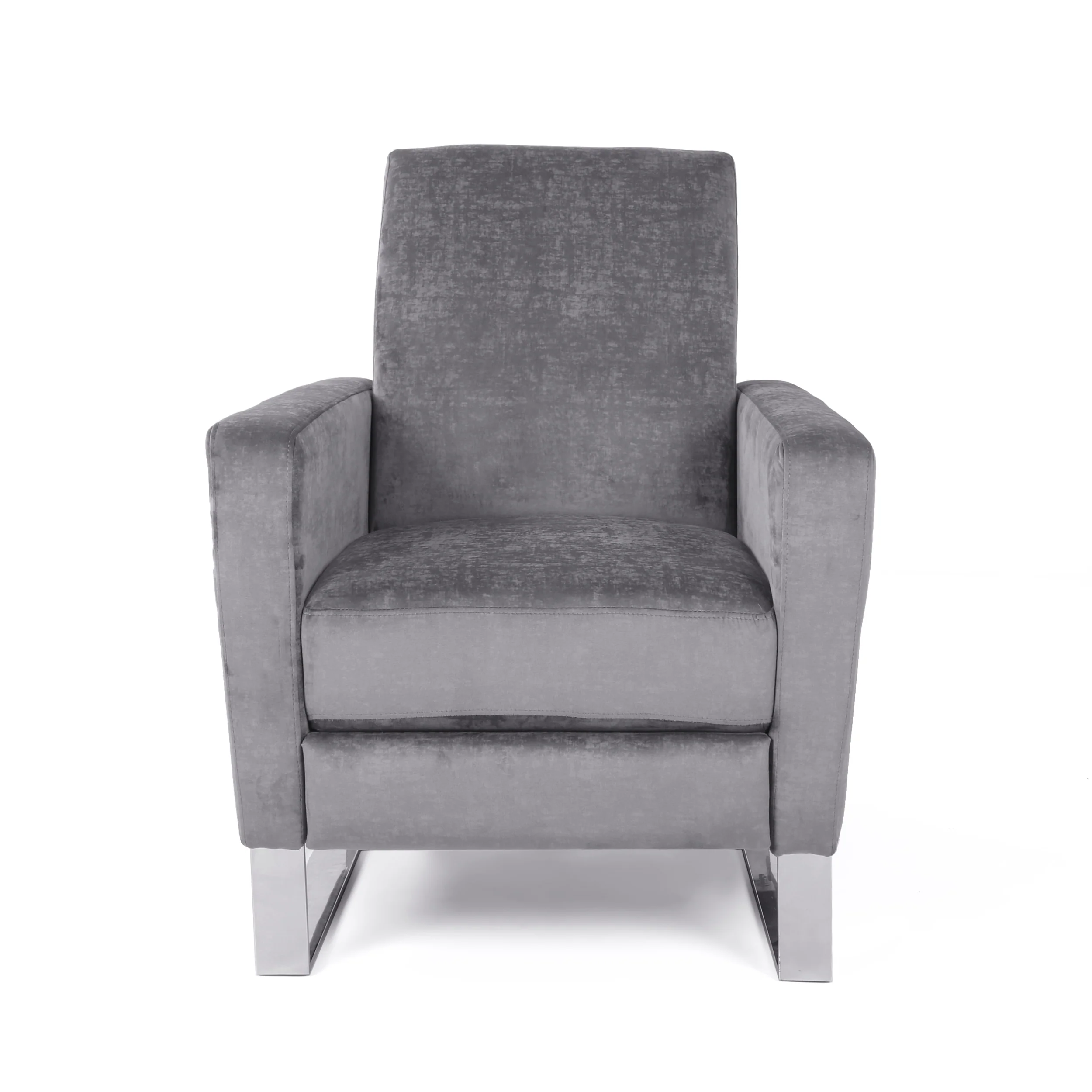 Arvin Modern Push Back High Leg Recliner with Stainless Steel Legs - furnishings
