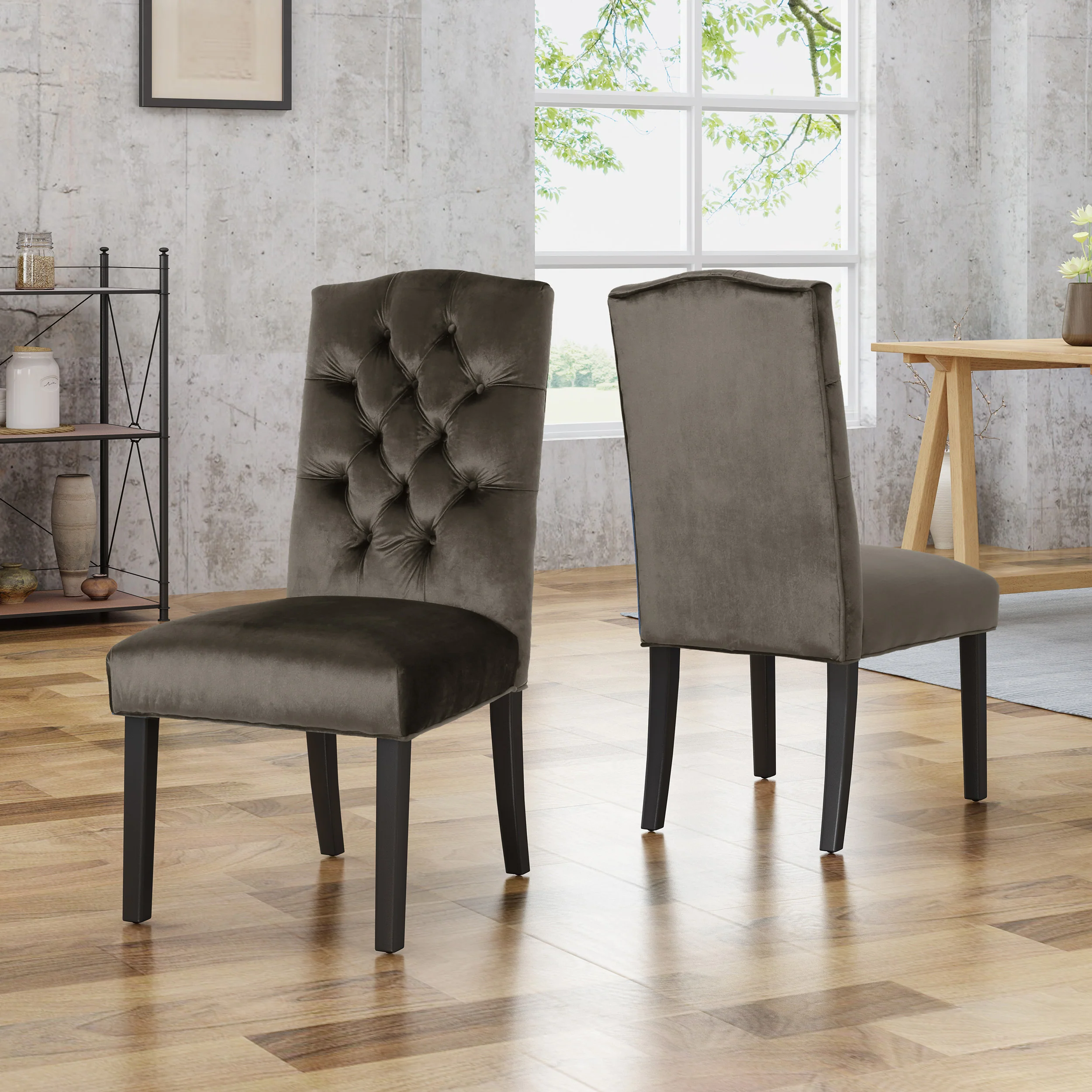 Joyce Traditional Crown Top New Velvet Dining Chairs (Set of 2) - furnishings