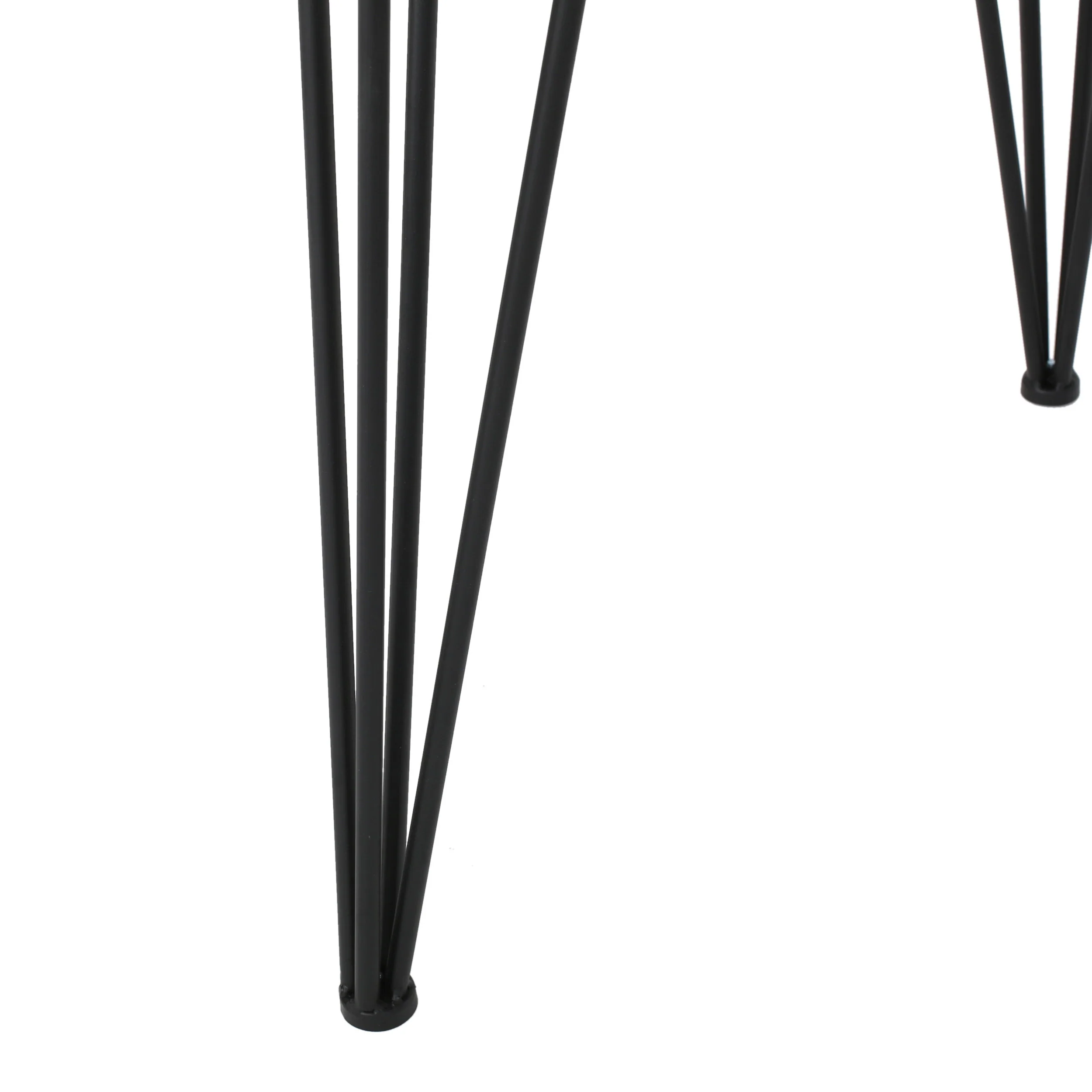 Kaia Faux Wood 5 Piece Dining Set, Dark Brown, Black - furnishings