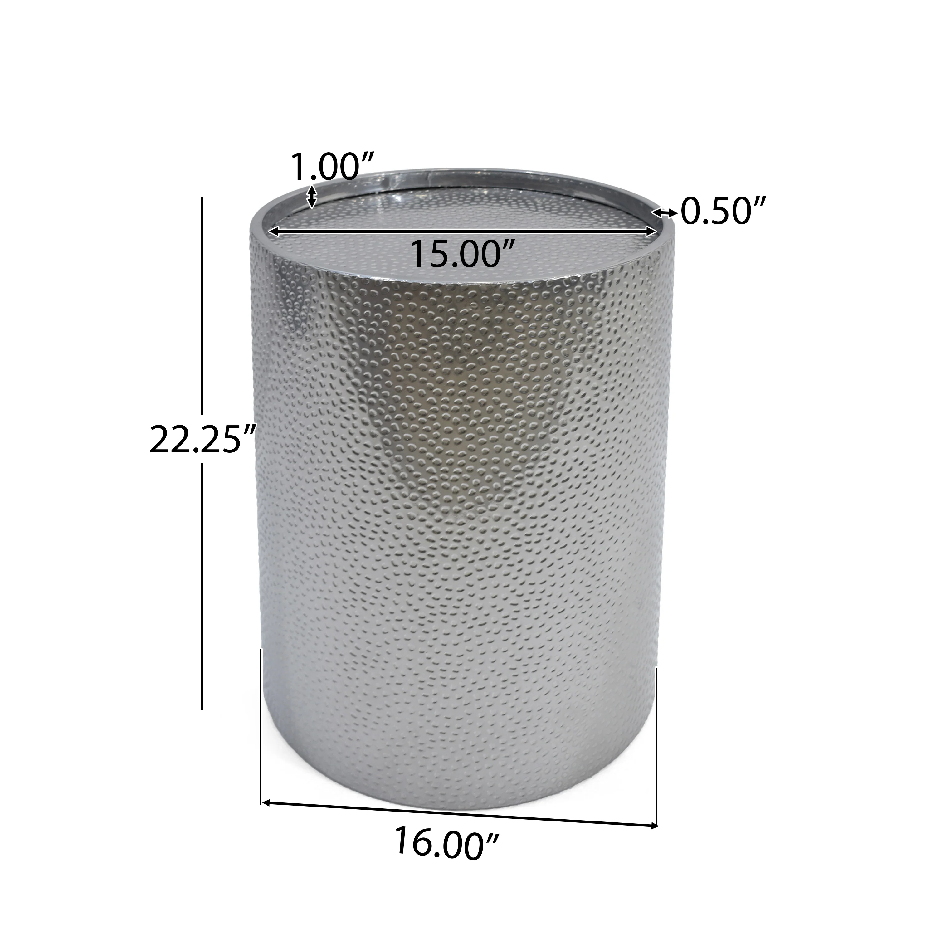 Rache Modern Round Accent Table with Hammered Iron - furnishings