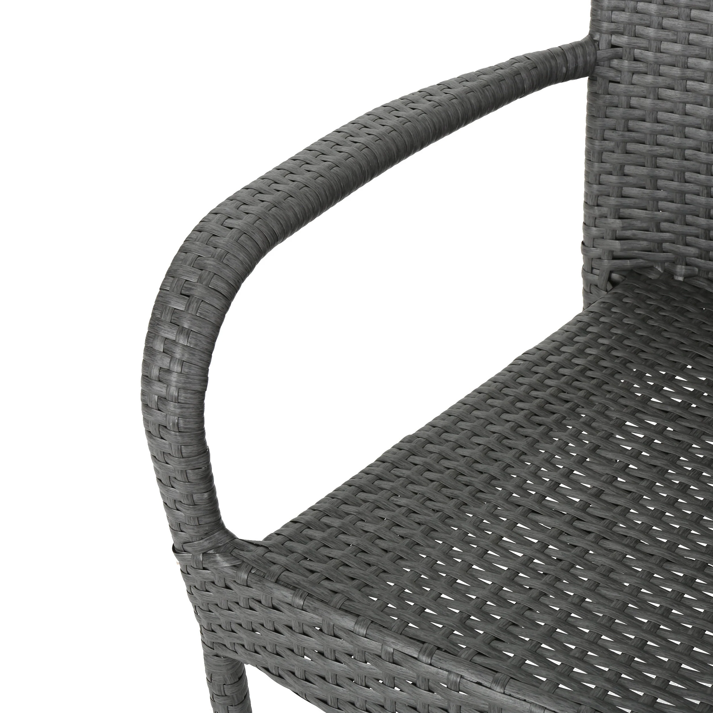 Robin Outdoor 7 Piece Wood and Wicker Dining Set, Gray and Gray - furnishings