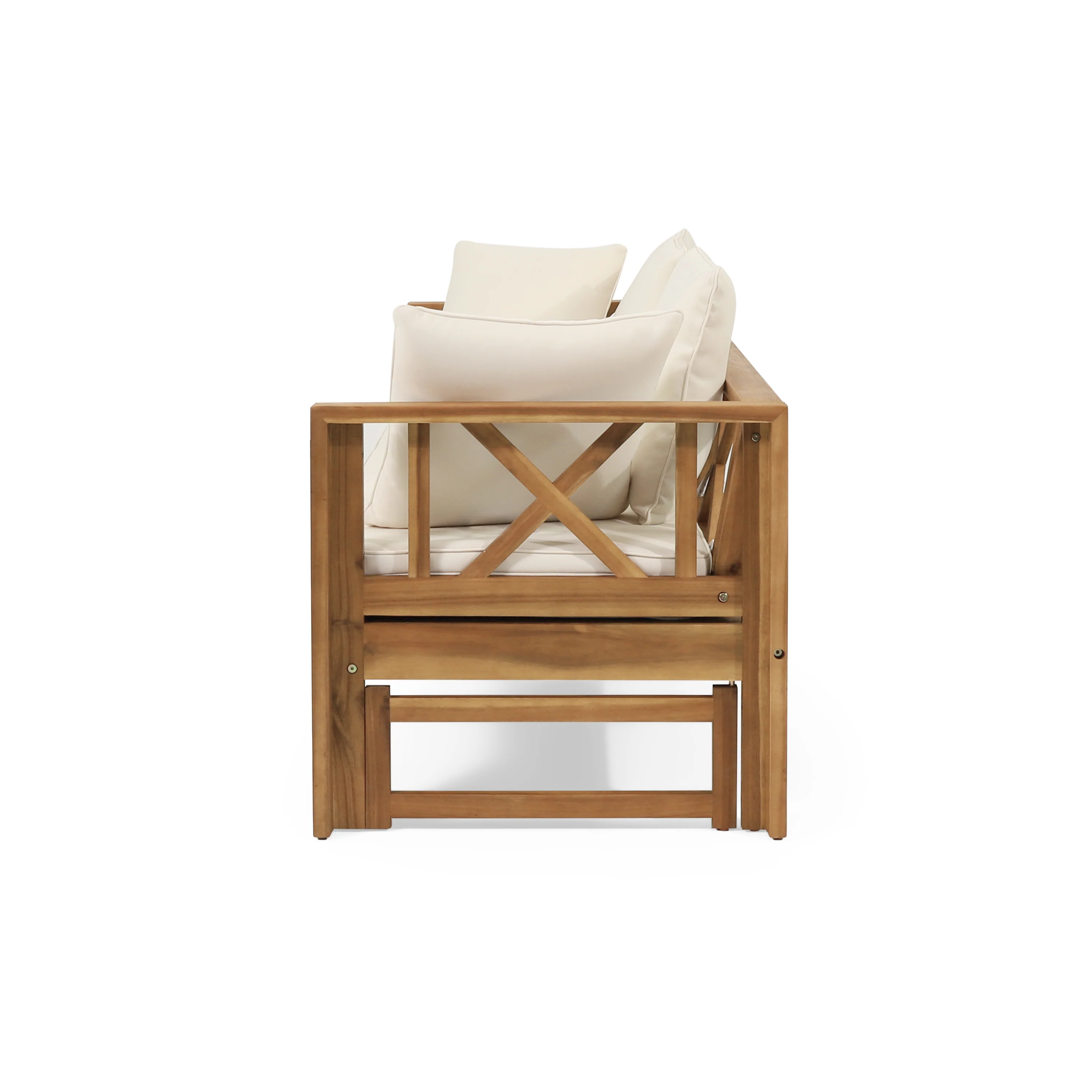 Camille Outdoor Extendable Acacia Wood Daybed Sofa - furnishings