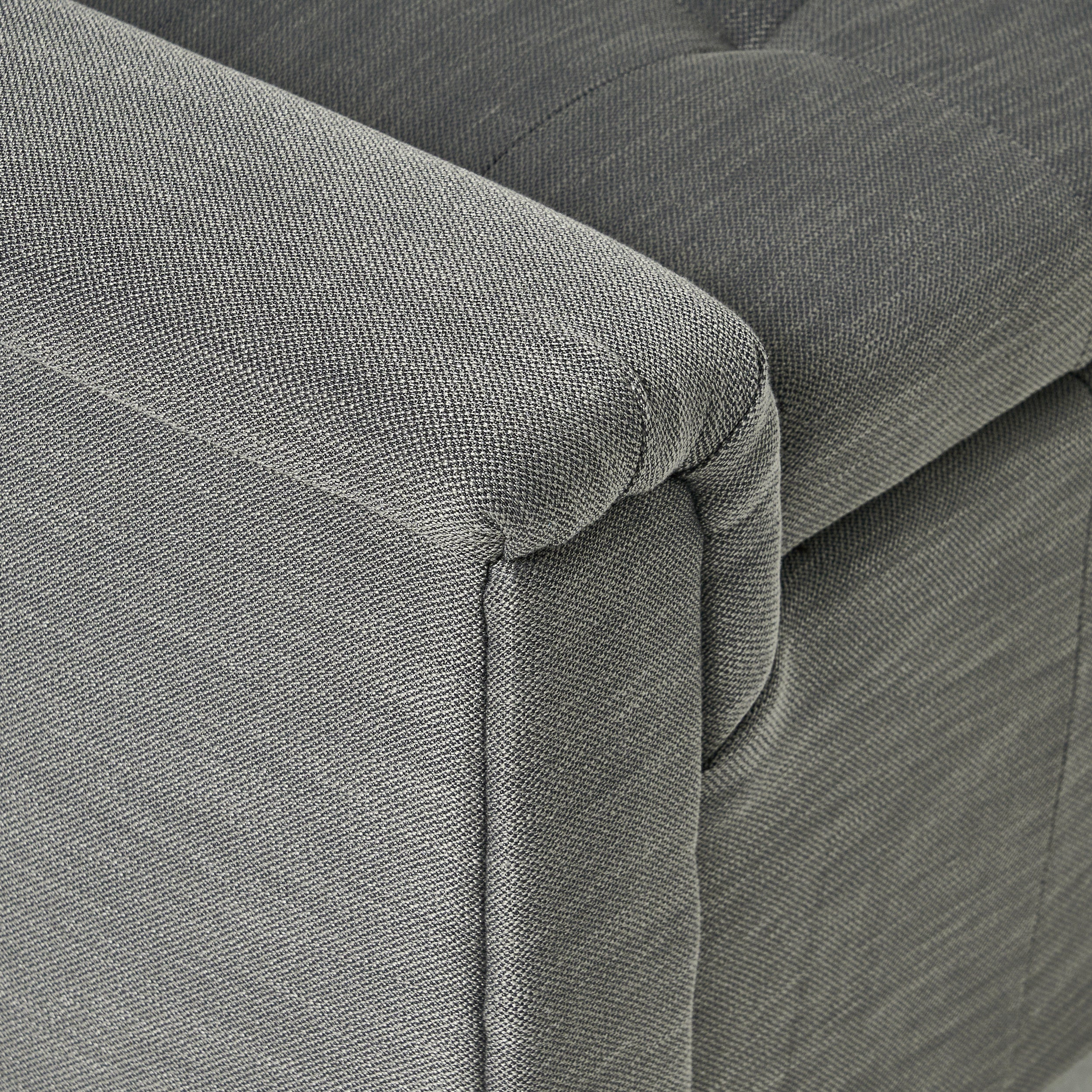 James Beige Tufted Fabric Armed Storage Ottoman Bench - furnishings