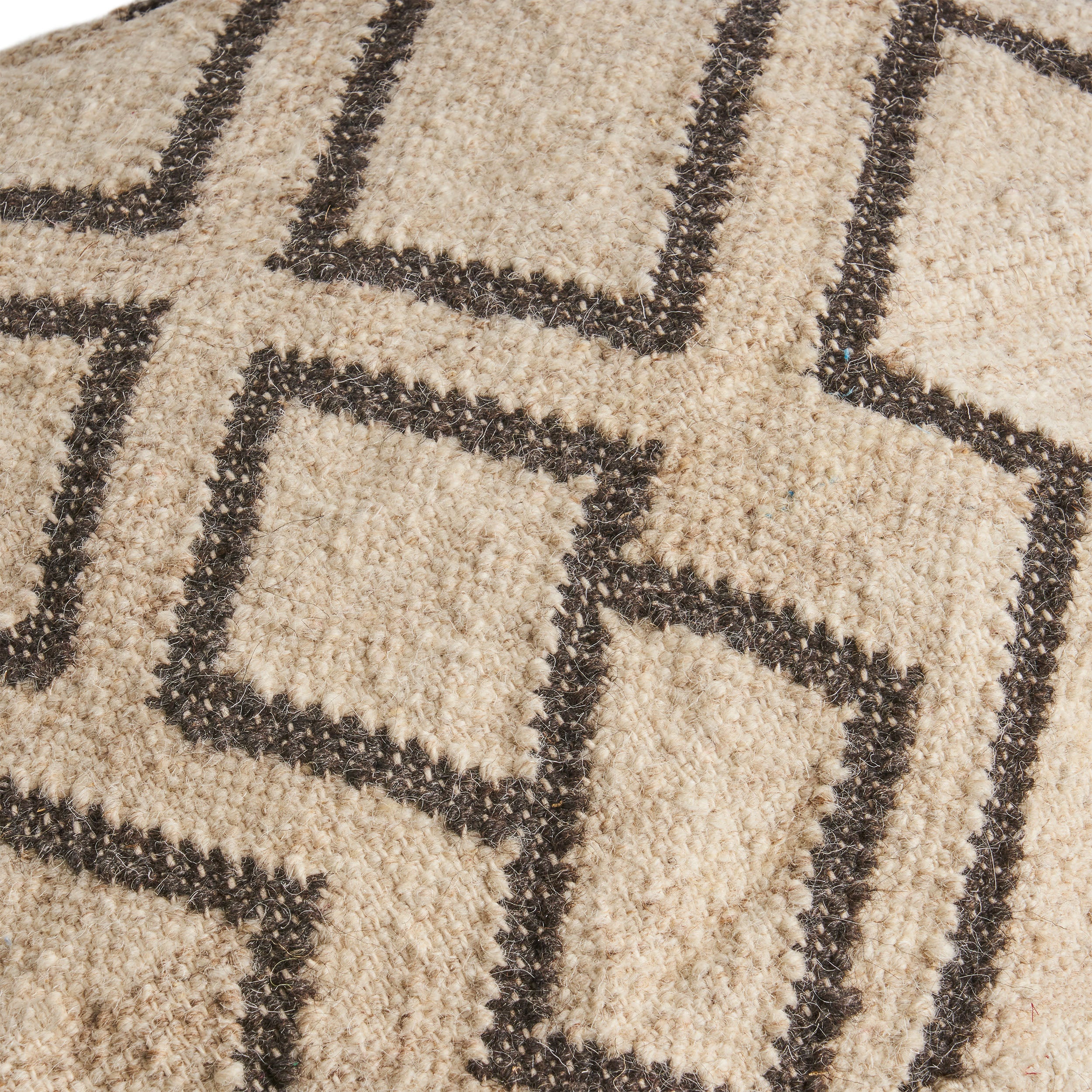 Lucciano Boho Wool and Cotton Ottoman Pouf - furnishings