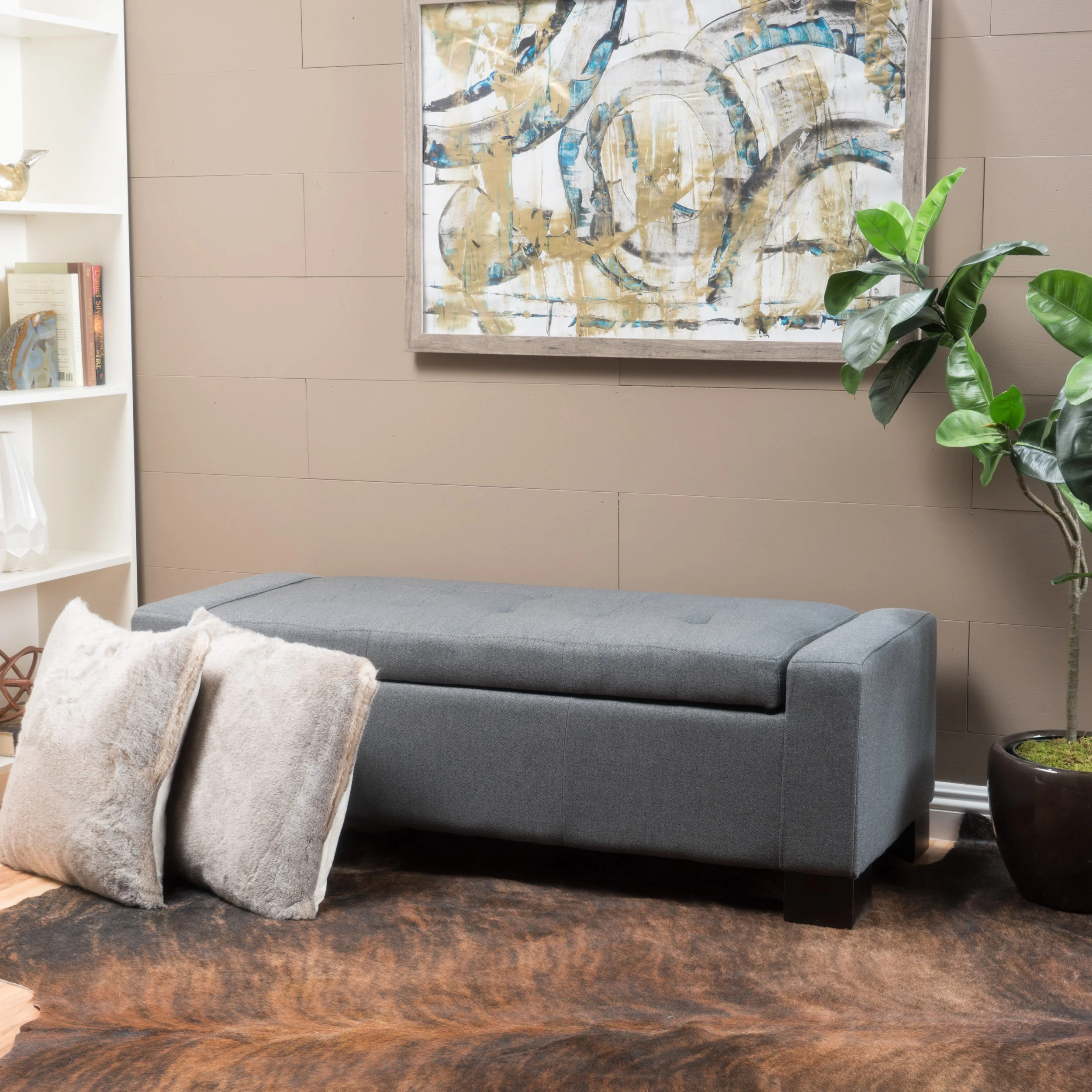 Legacy Tufted Top Fabric Storage Ottoman - furnishings