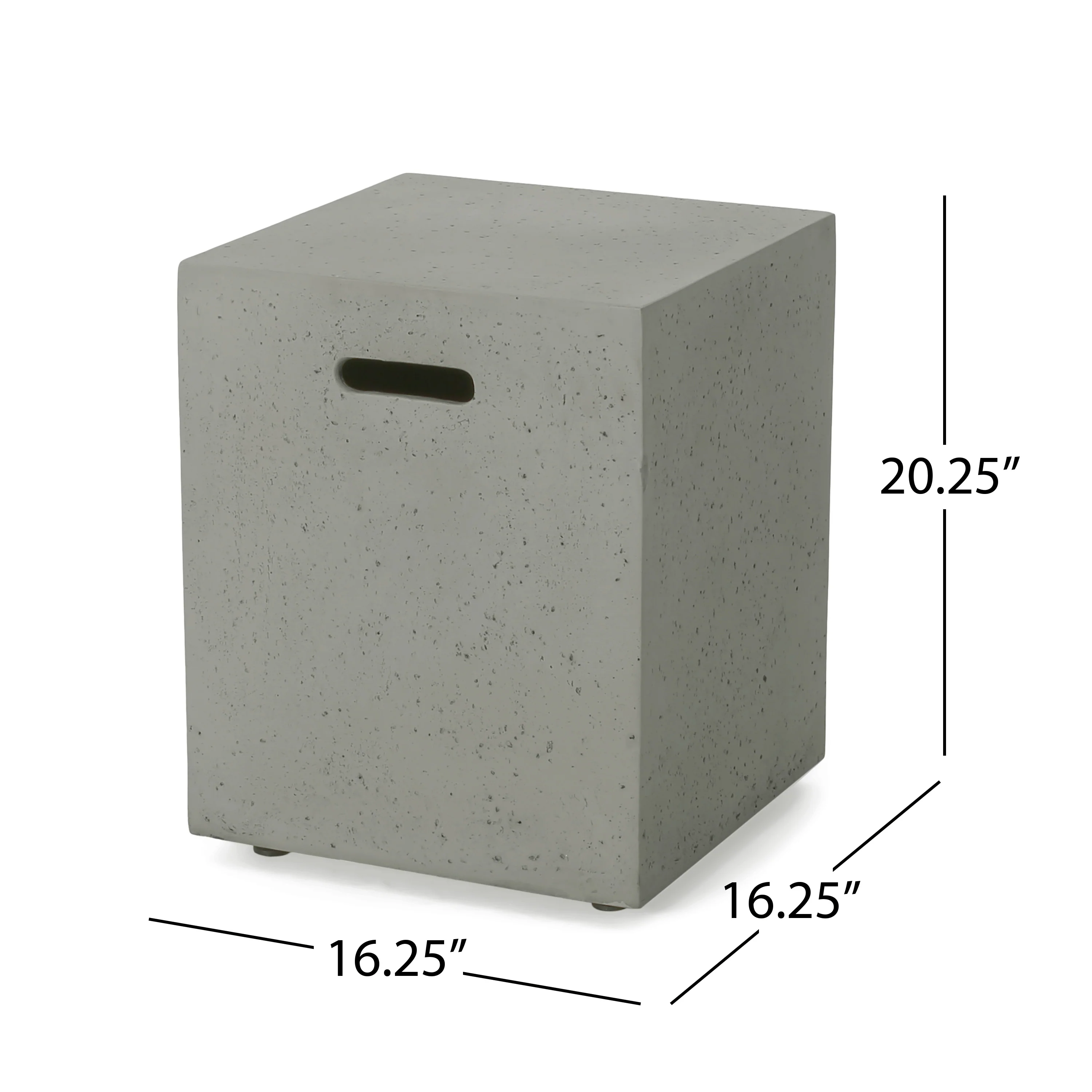 Leo Outdoor 40-inch Rectangular Light Weight Concrete Gas Burning Fire Pit - furnishings