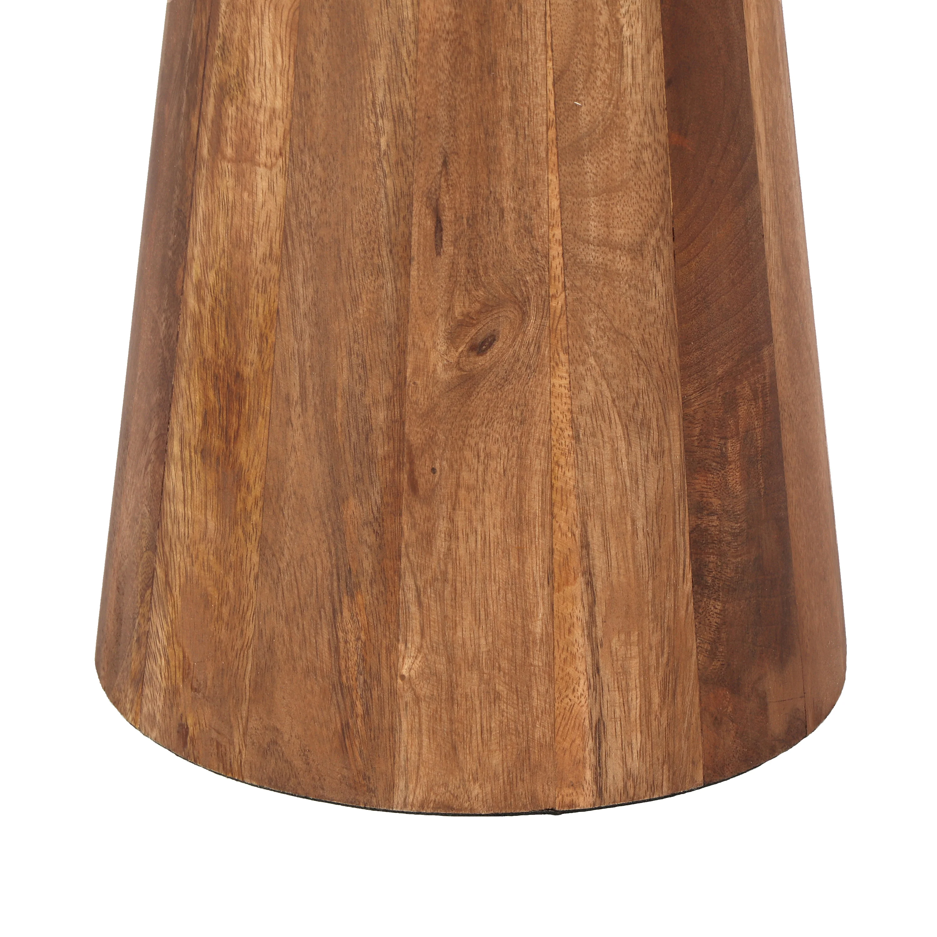 Caelume Round Pedestal Side End Table, Gold + Natural - furnishings