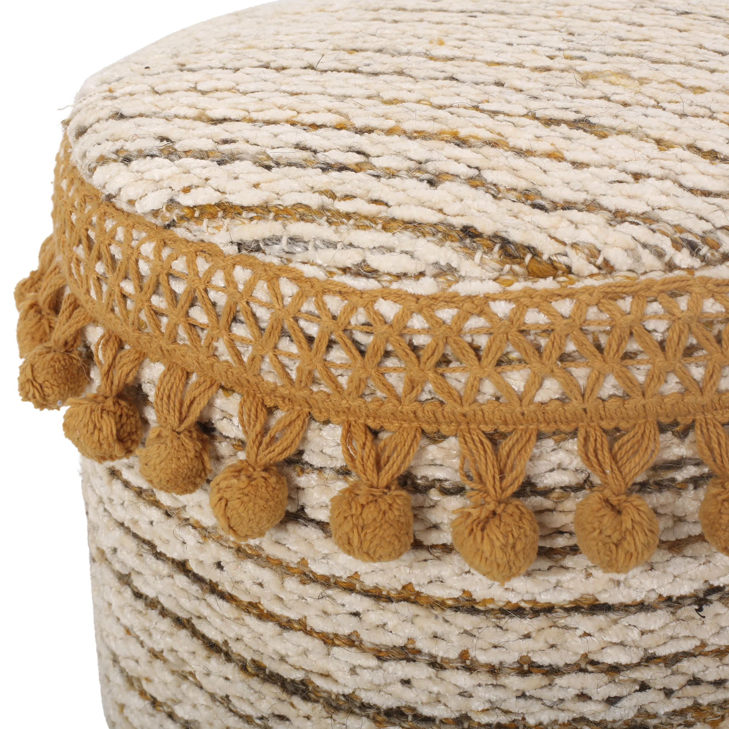 Roemello Handcrafted Boho Fabric Stool - furnishings