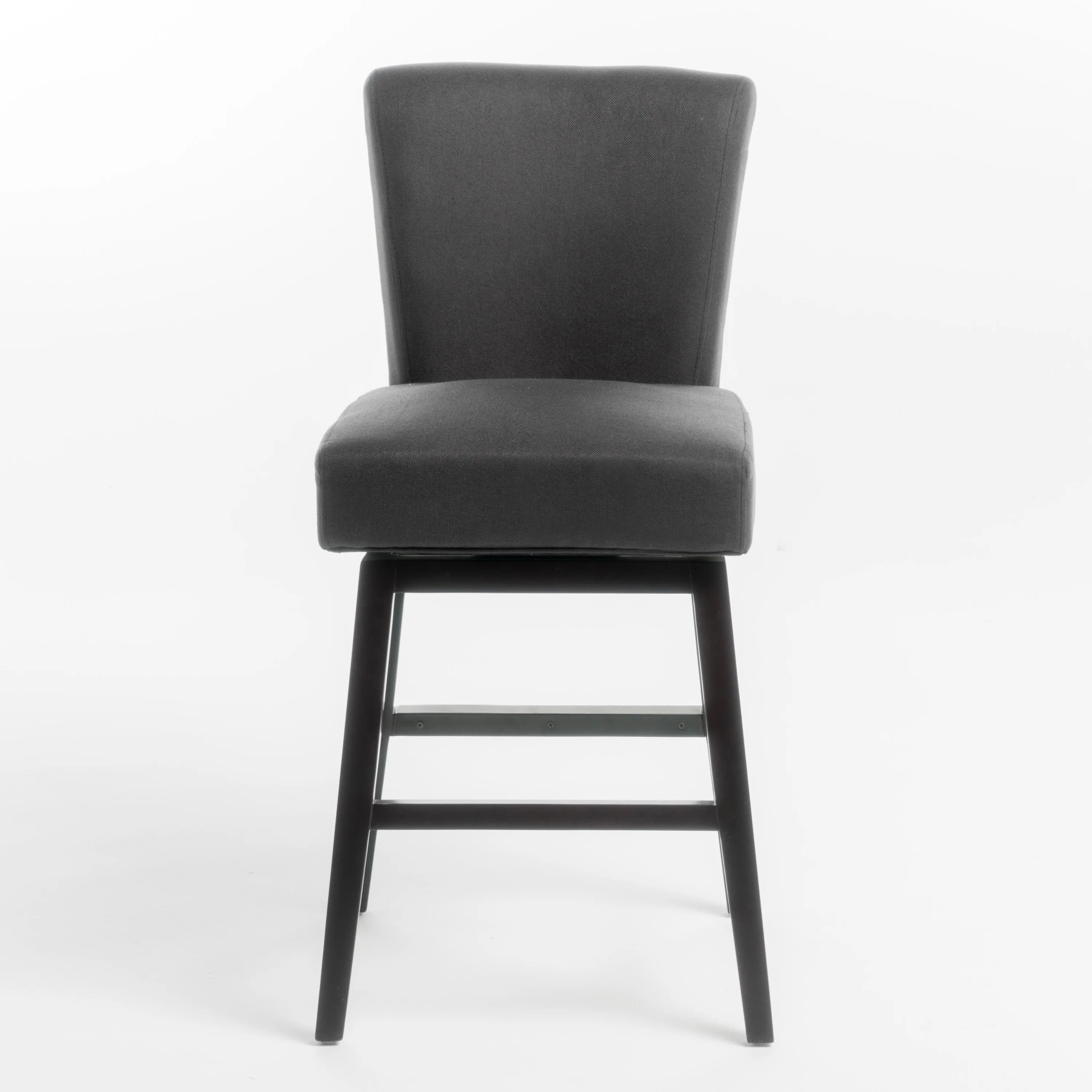 Tristan Contemporary Dark Charcoal Fabric Upholstered Swivel Counter Stool - furnishings