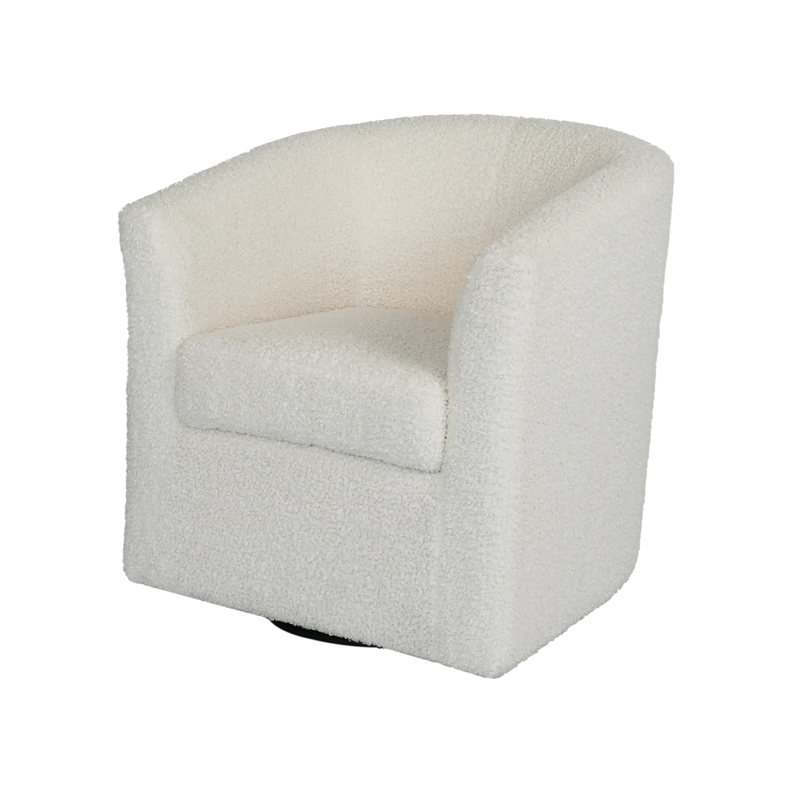 Daisy Boucle Swivel Club Chair, White - furnishings