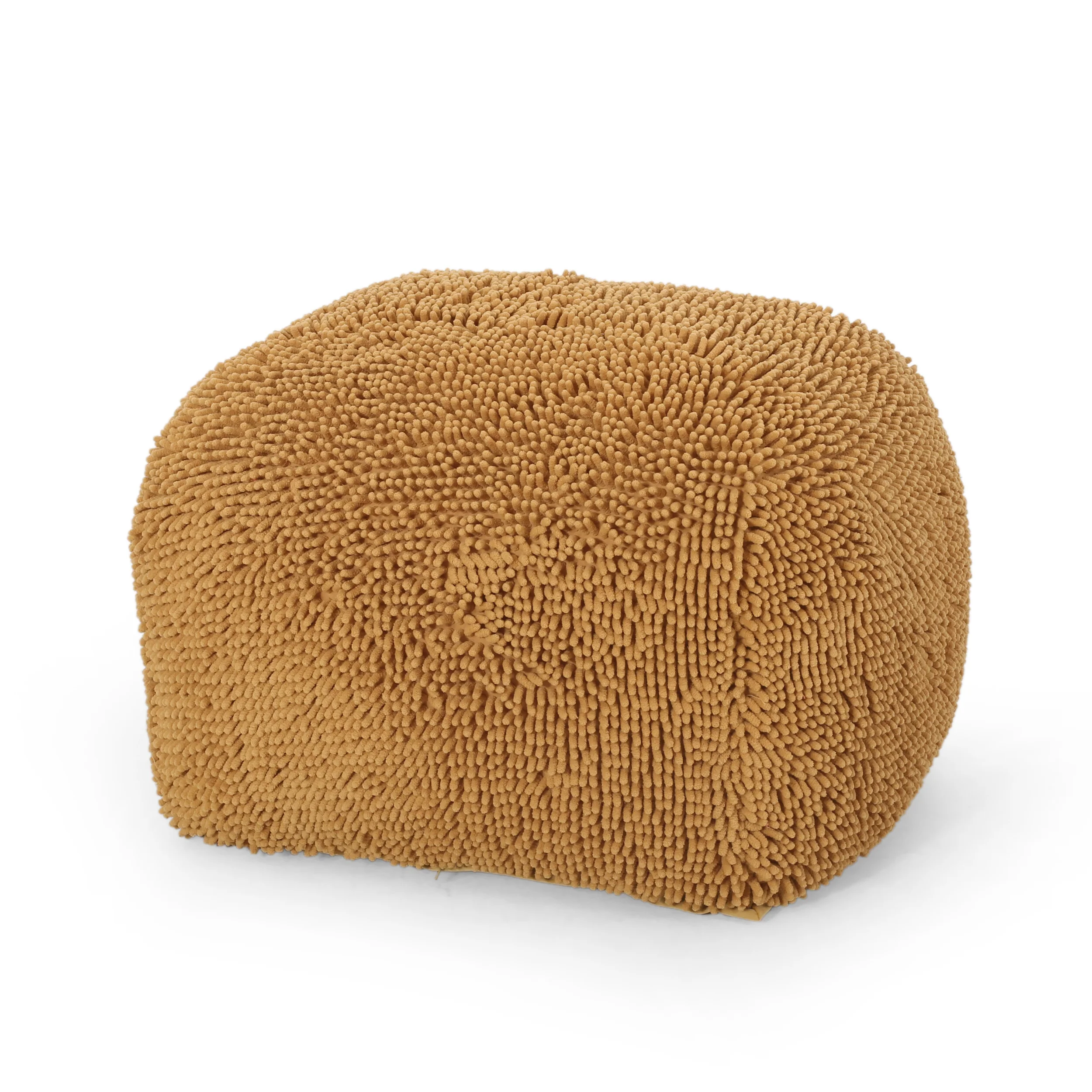 Statham Modern Microfiber Chenille Square Pouf - furnishings