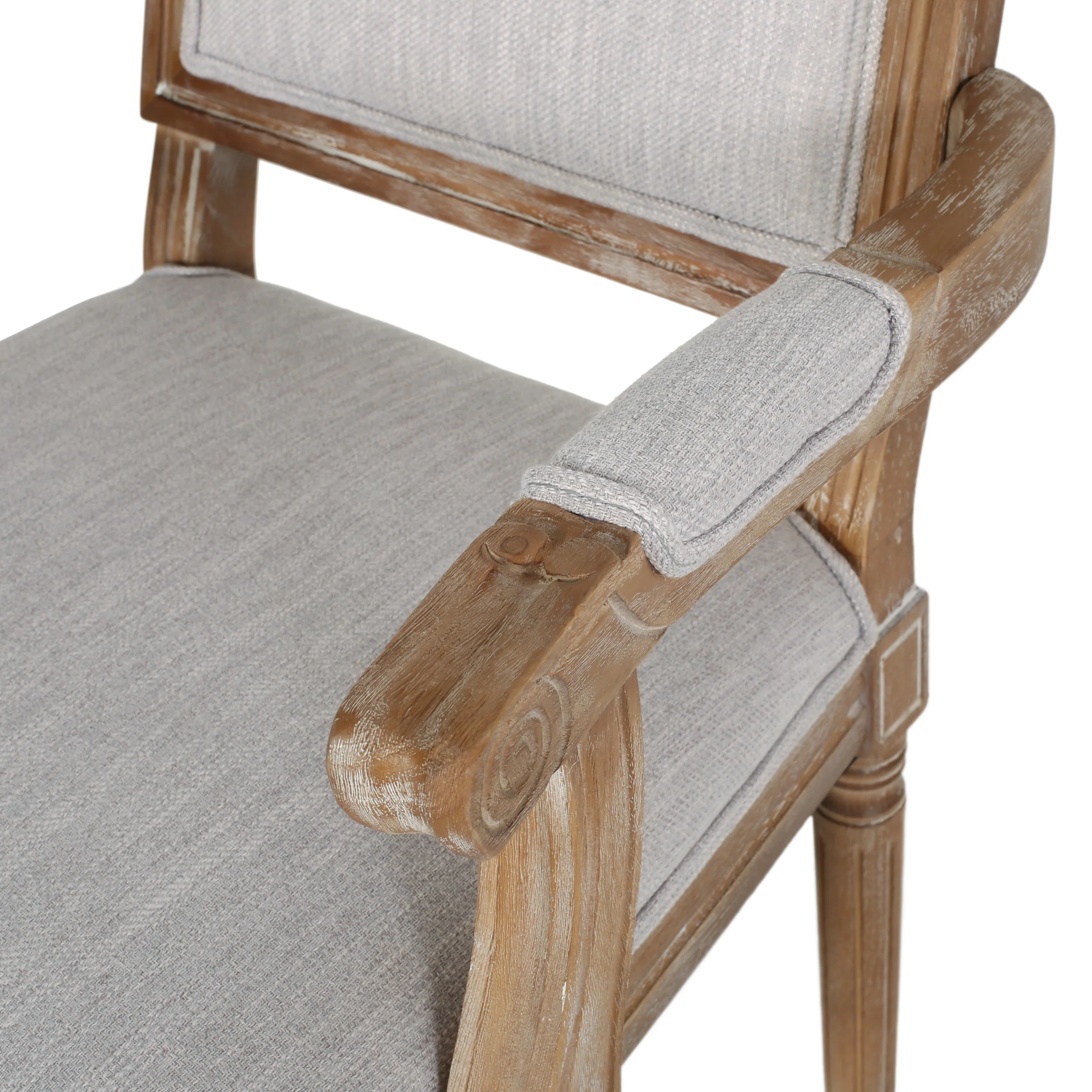 Regan French Country Fabric Upholstered Wood Expandable 7 Piece Dining Set - furnishings