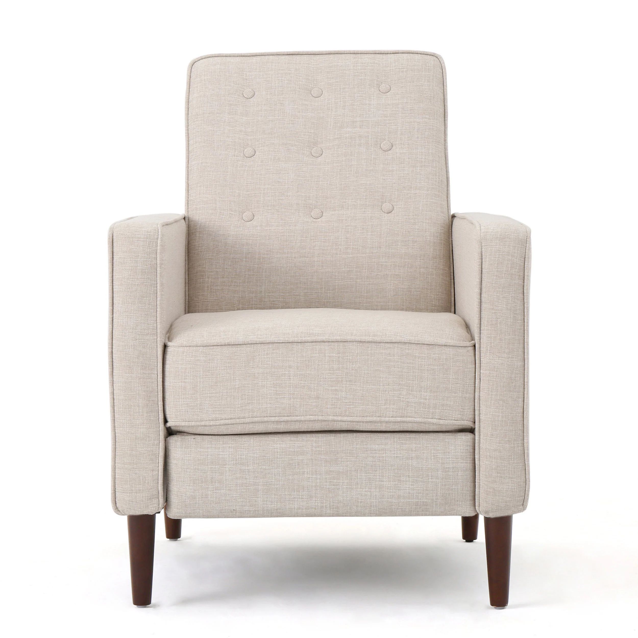 Macedonia Mid Century Modern Tufted Back Fabric Recliner - furnishings