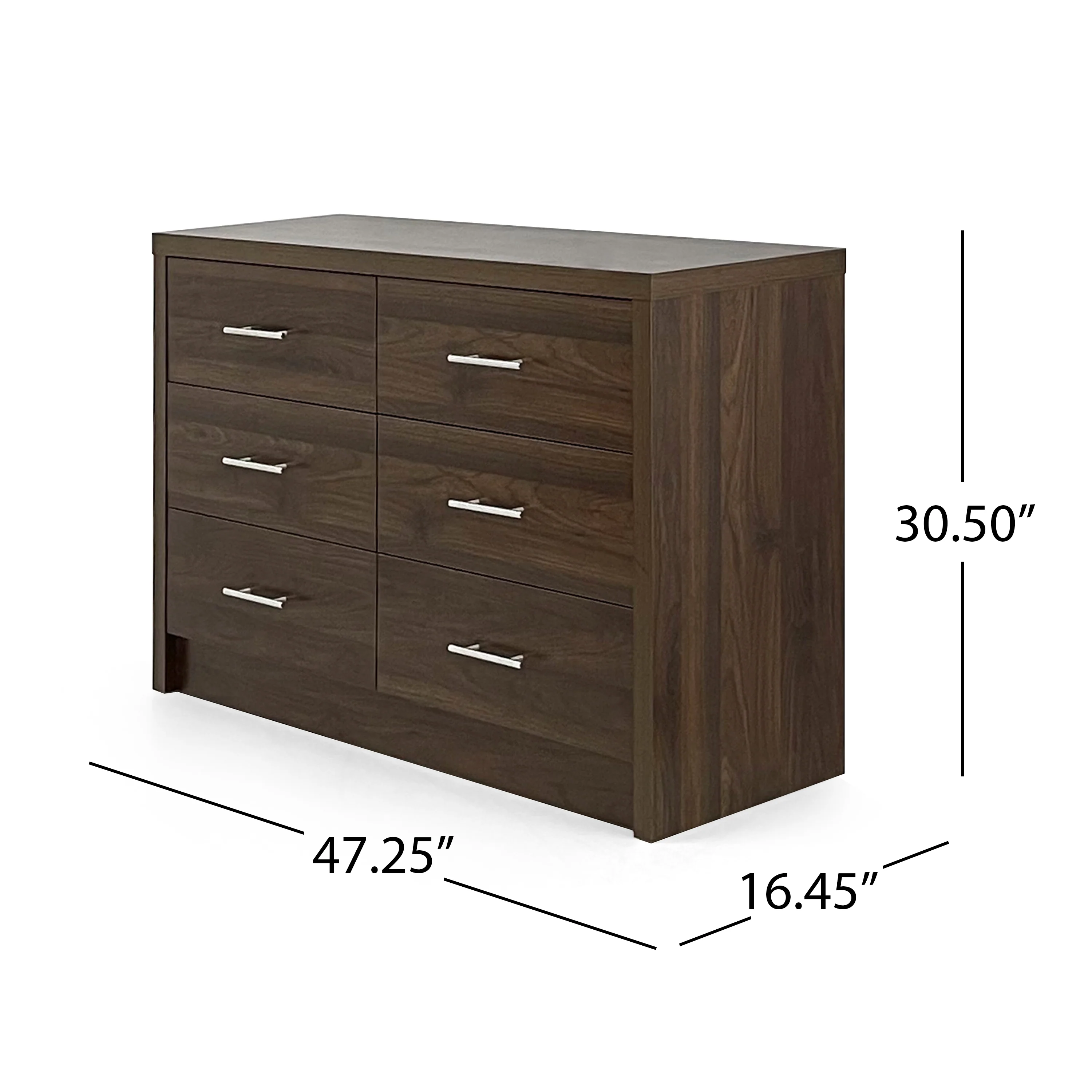Marlette Modern Faux Wood 6 Drawer Double Dresser - furnishings
