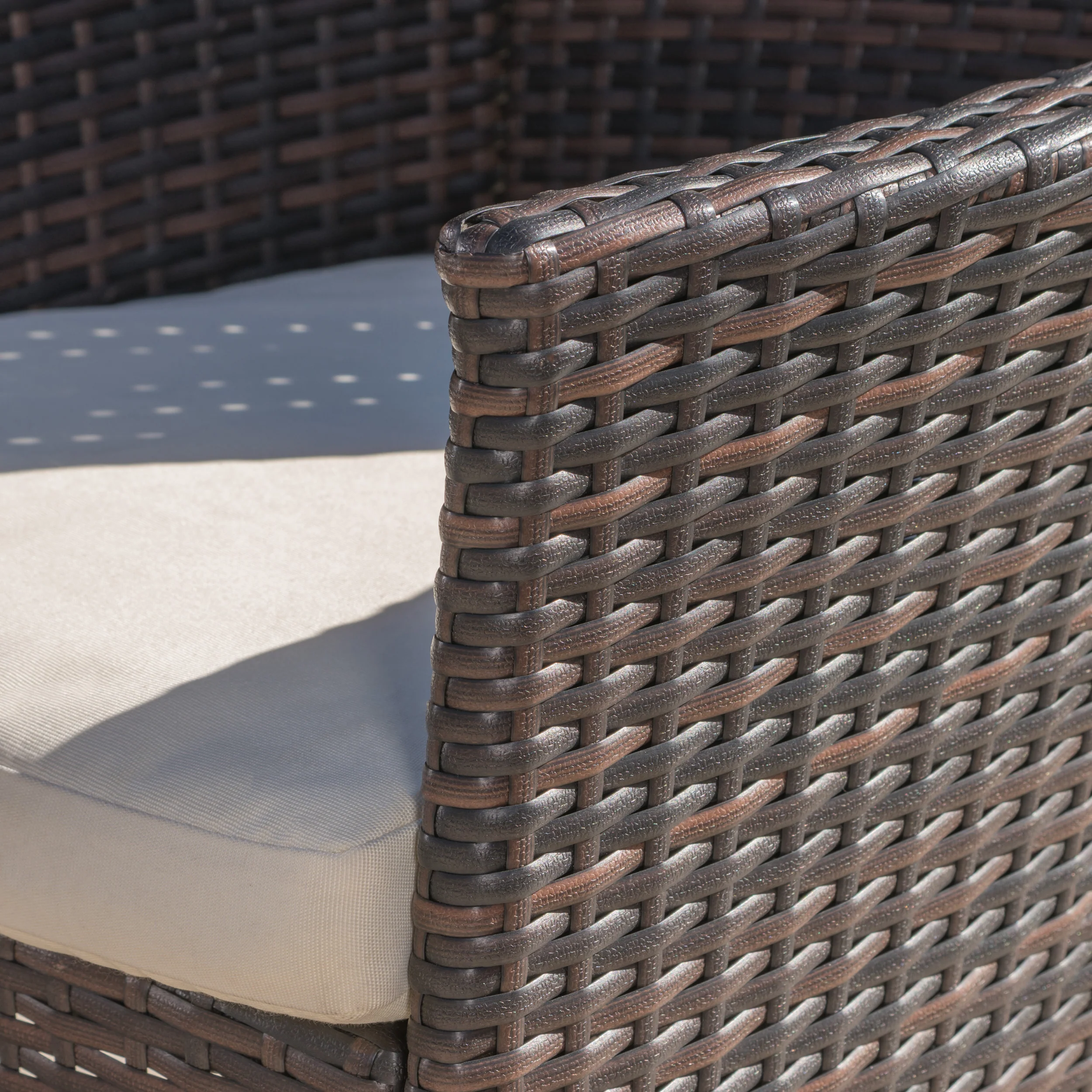 Linda Outdoor 6 Piece Iron and Sandblast Finished Acacia Wood Dining Set - furnishings