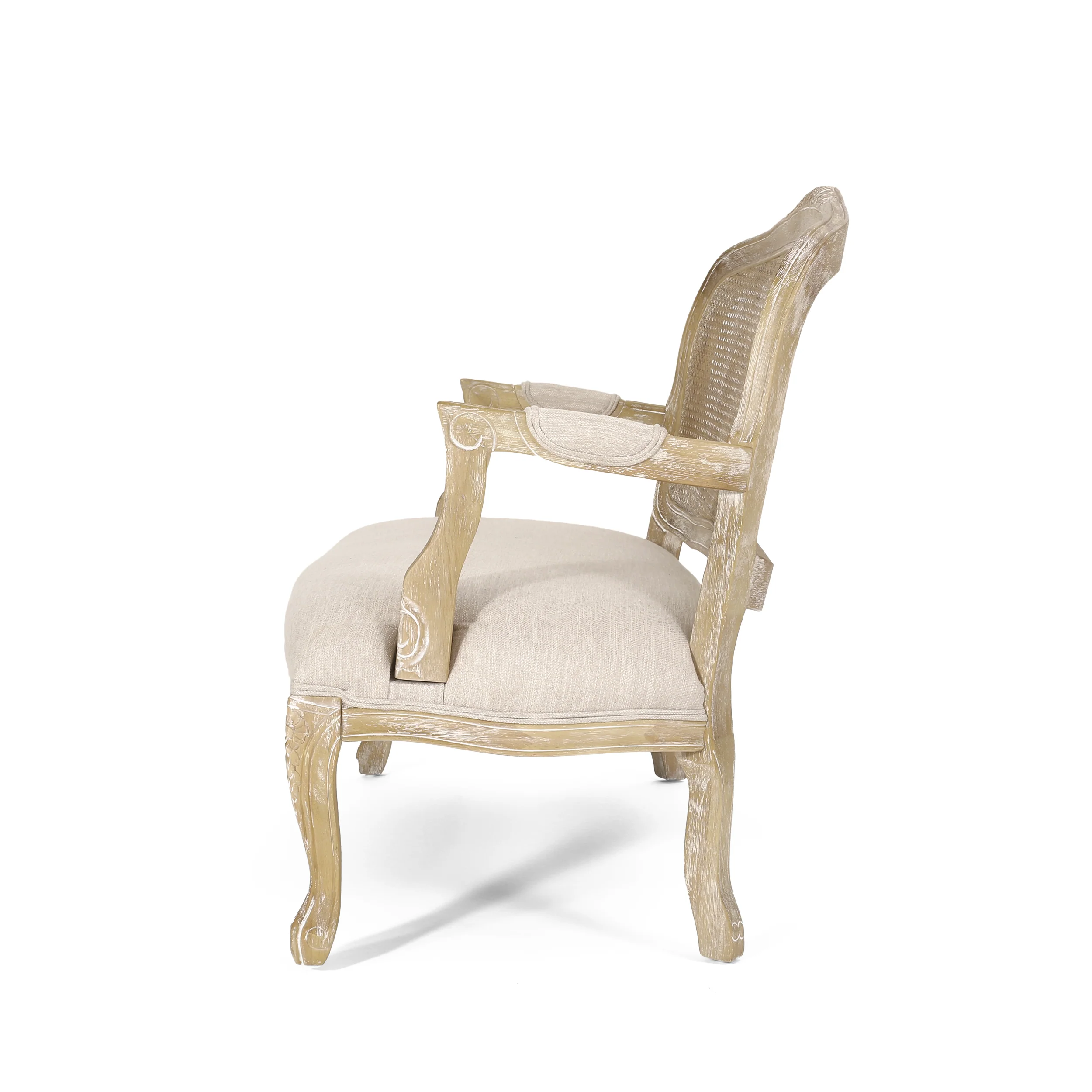 Wistar French Country Wood and Cane Loveseat - furnishings