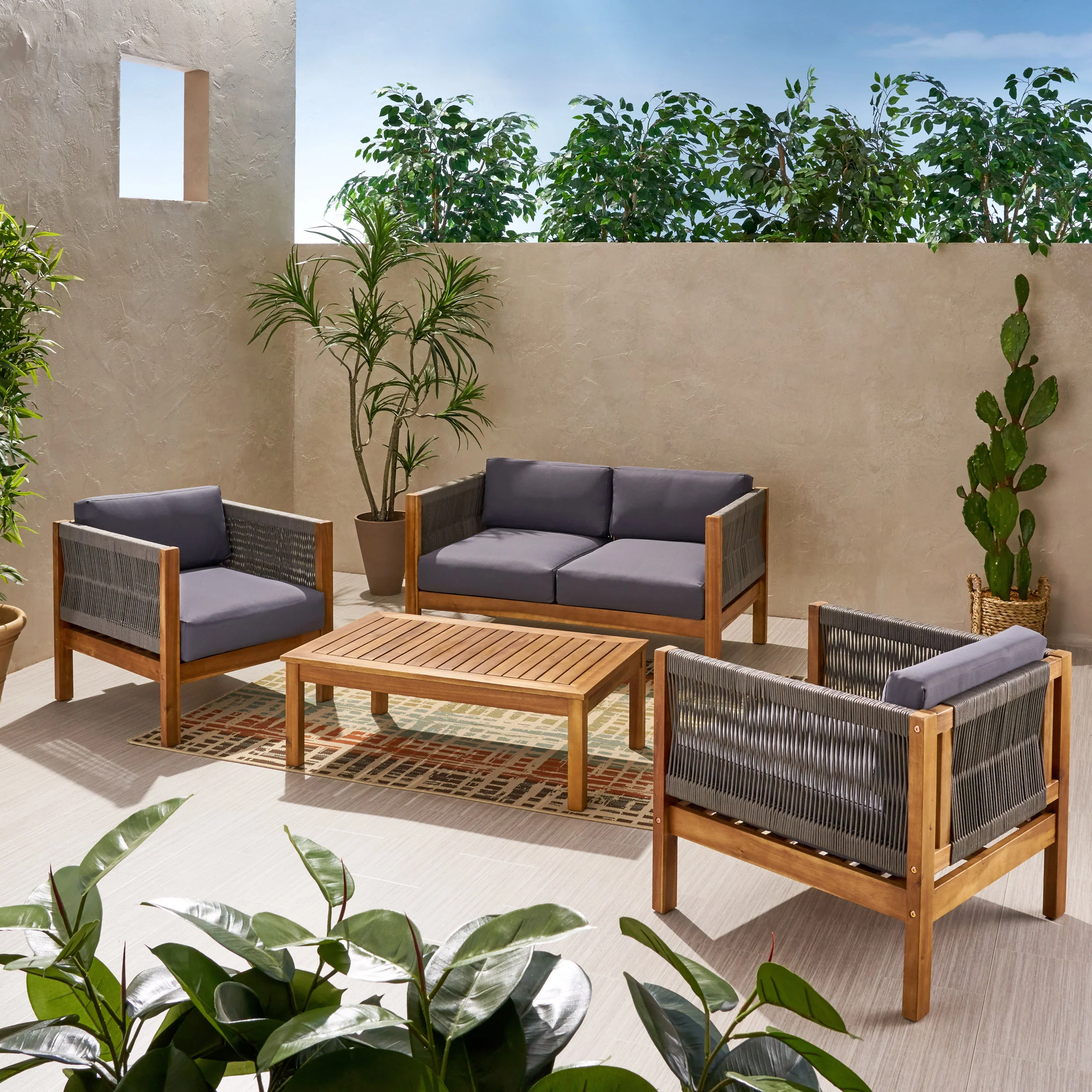Sigrid Outdoor 4 Seater Chat Set - furnishings