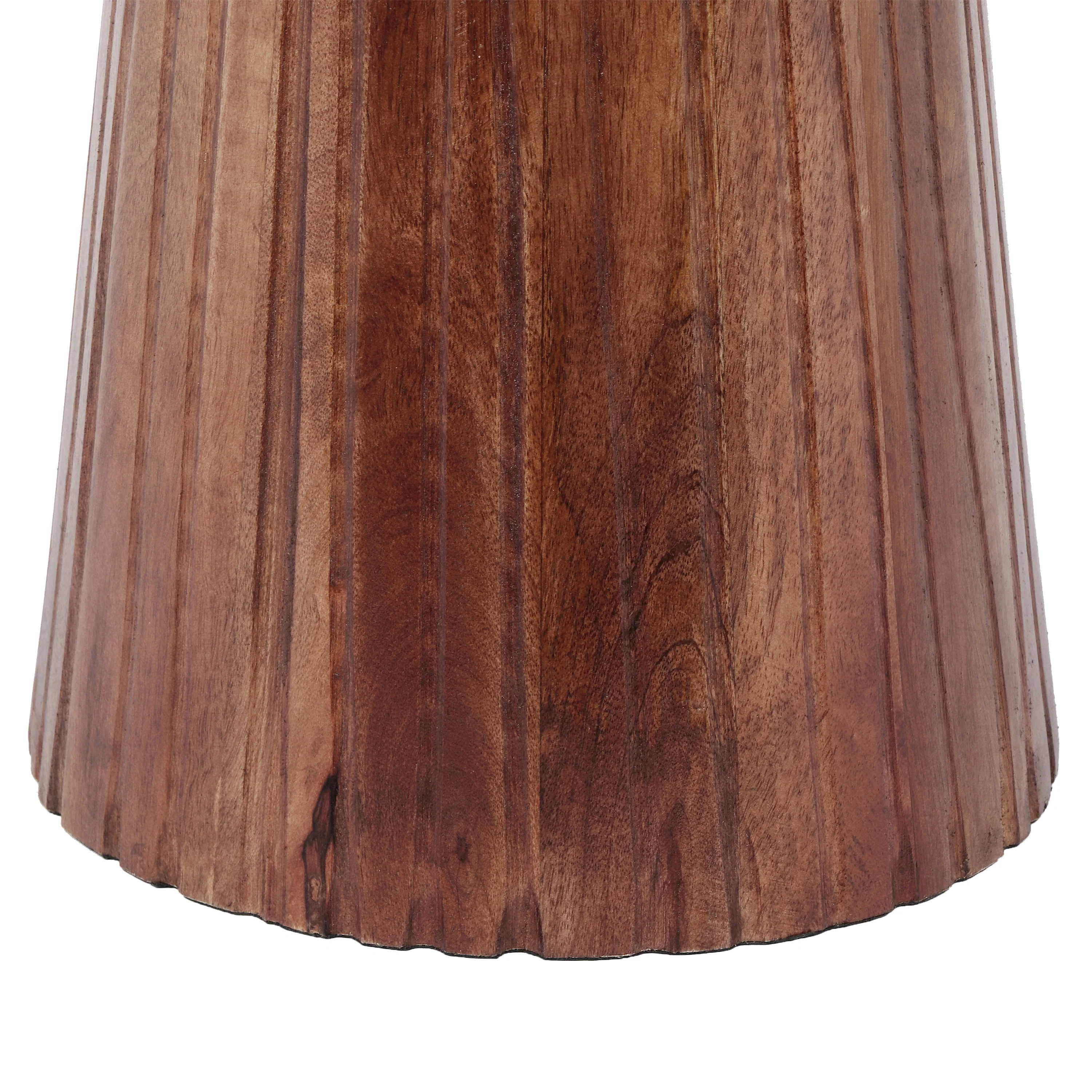 Zephy Round Pedestal Side End Table, Mango Wood - furnishings
