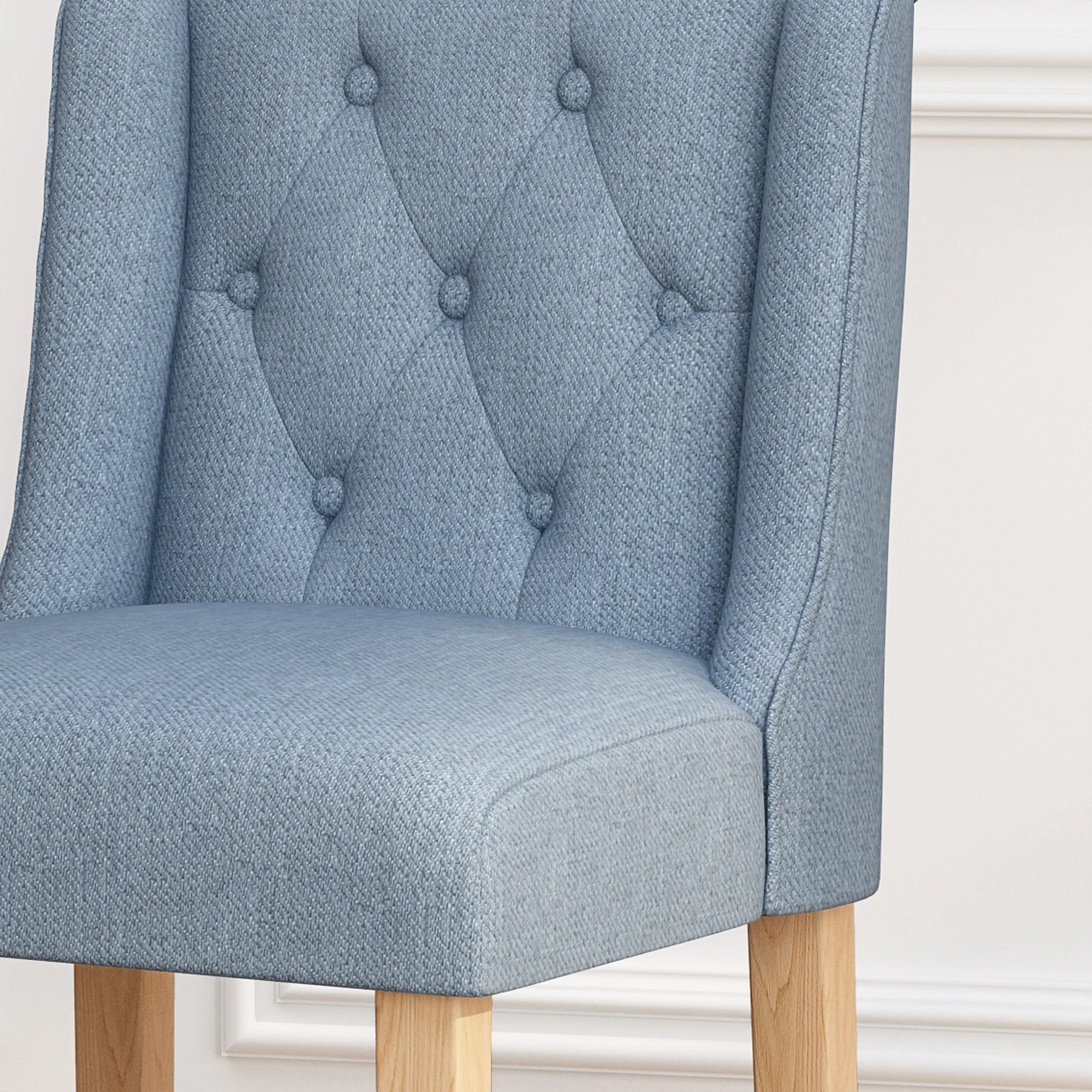 Willamina Button Tufted Fabric Wingback Counterstool (Set of 2) - furnishings