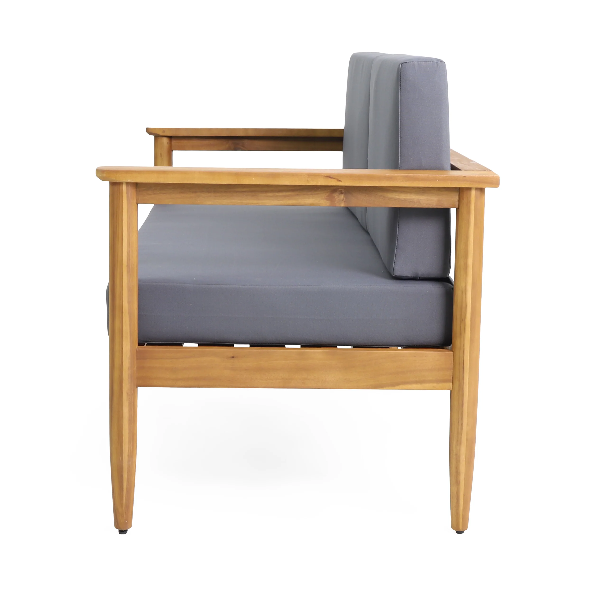 Plumb Outdoor Acacia Wood Loveseat - furnishings