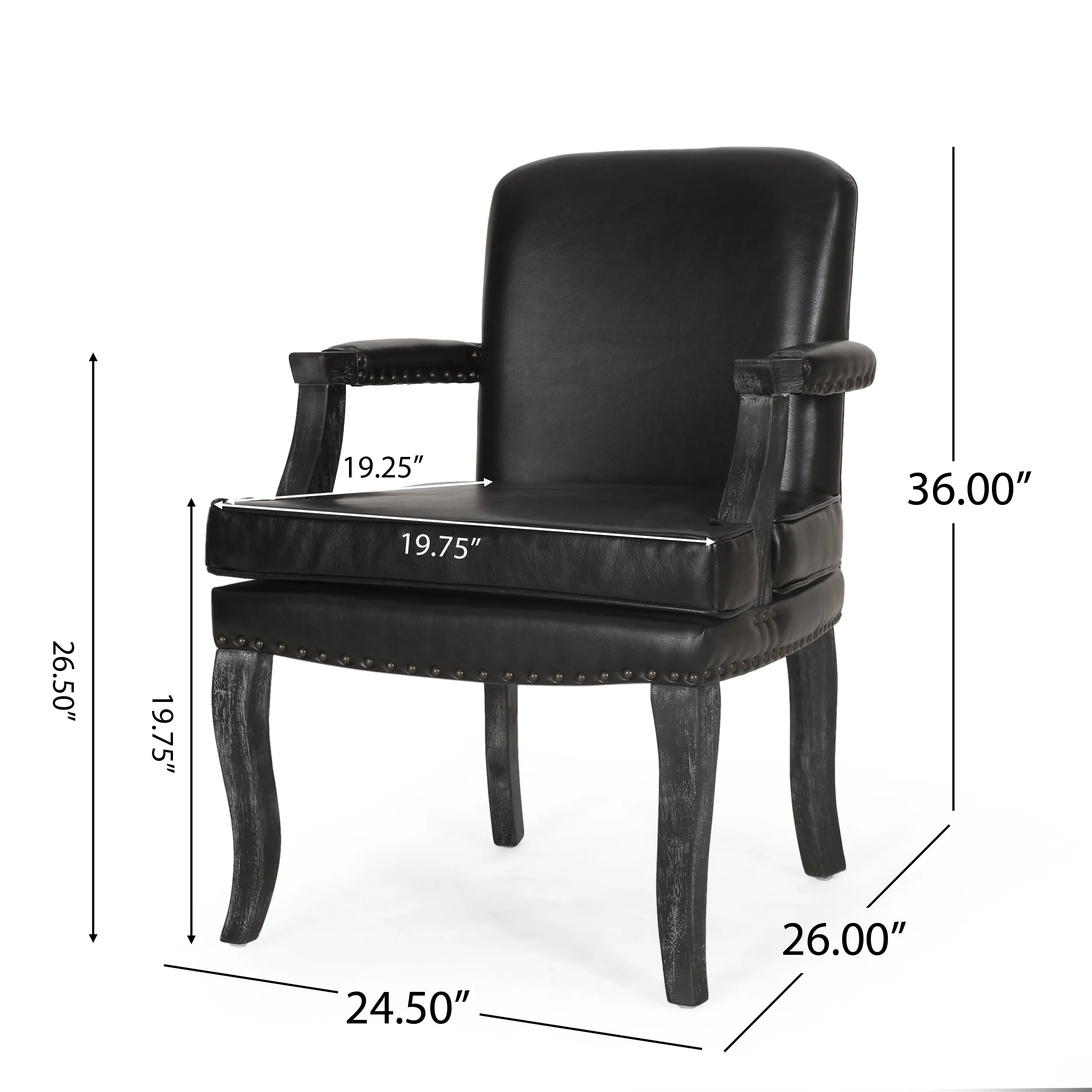 Tim French Country Dining Arm Chair with Nailhead Trim, Set of 2 - furnishings