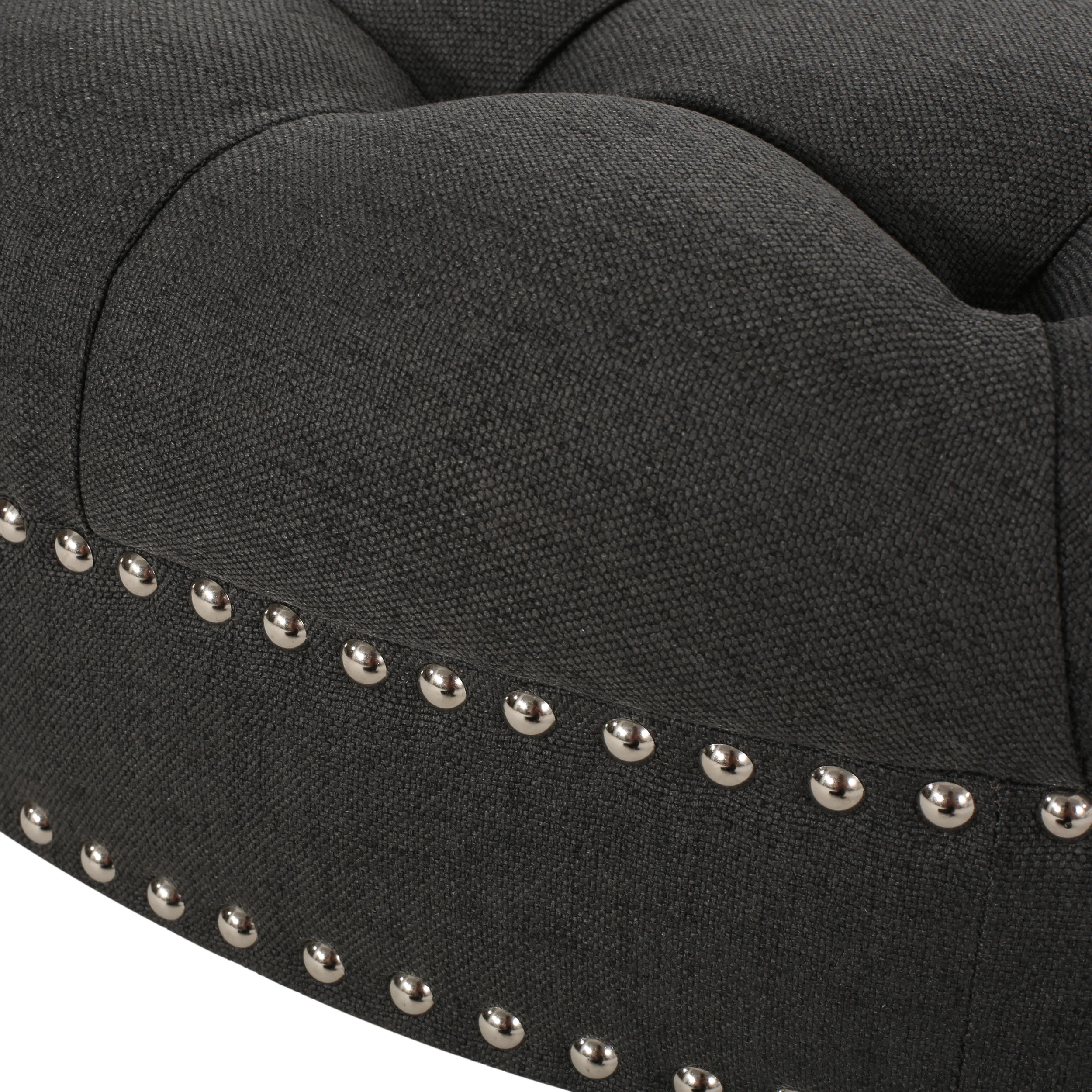 Caddo Cimarron Contemporary Round Ottoman with Rolling Casters - furnishings