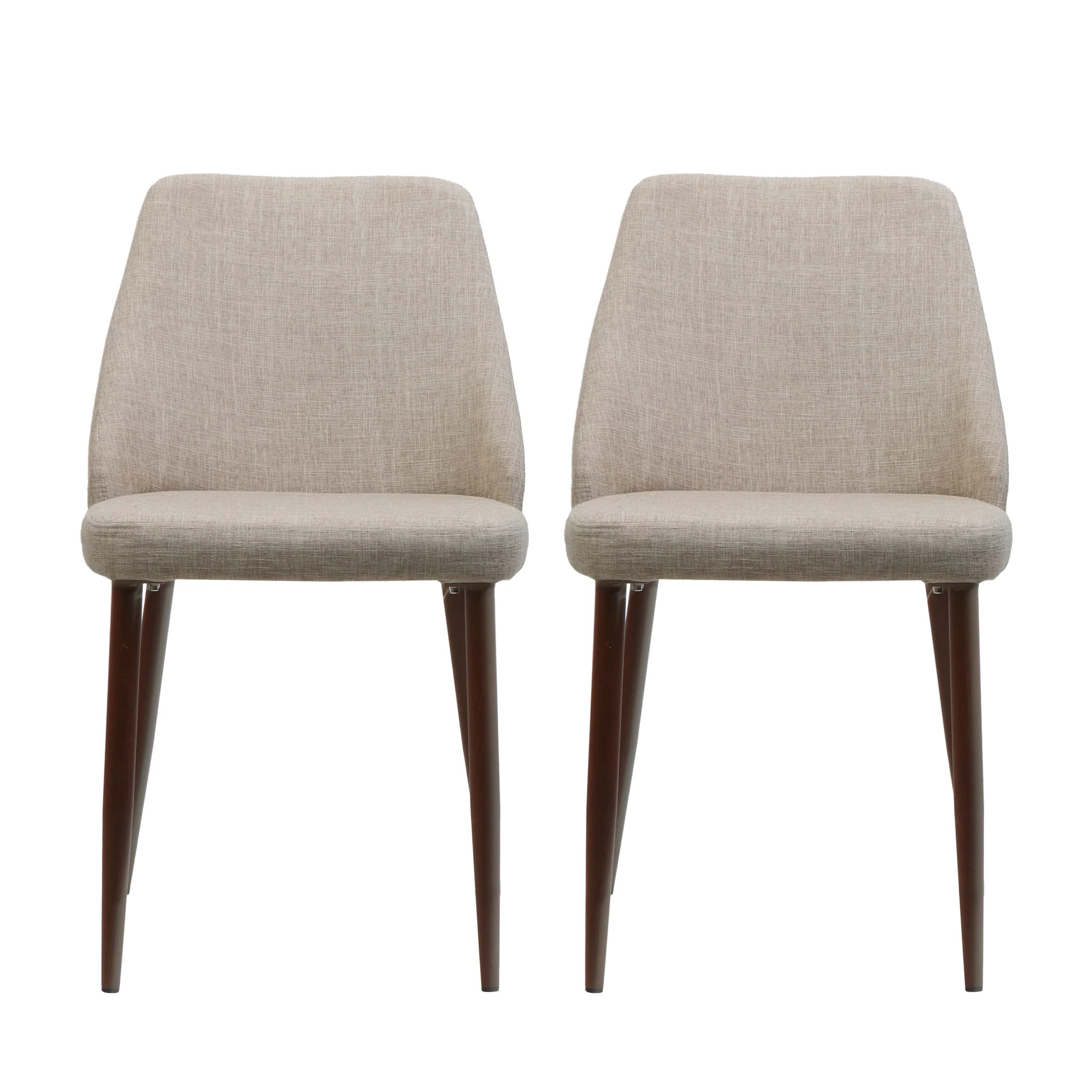 Mable Mid Century Fabric Dining Chairs with Wood Finished Legs - Set of 2 - furnishings
