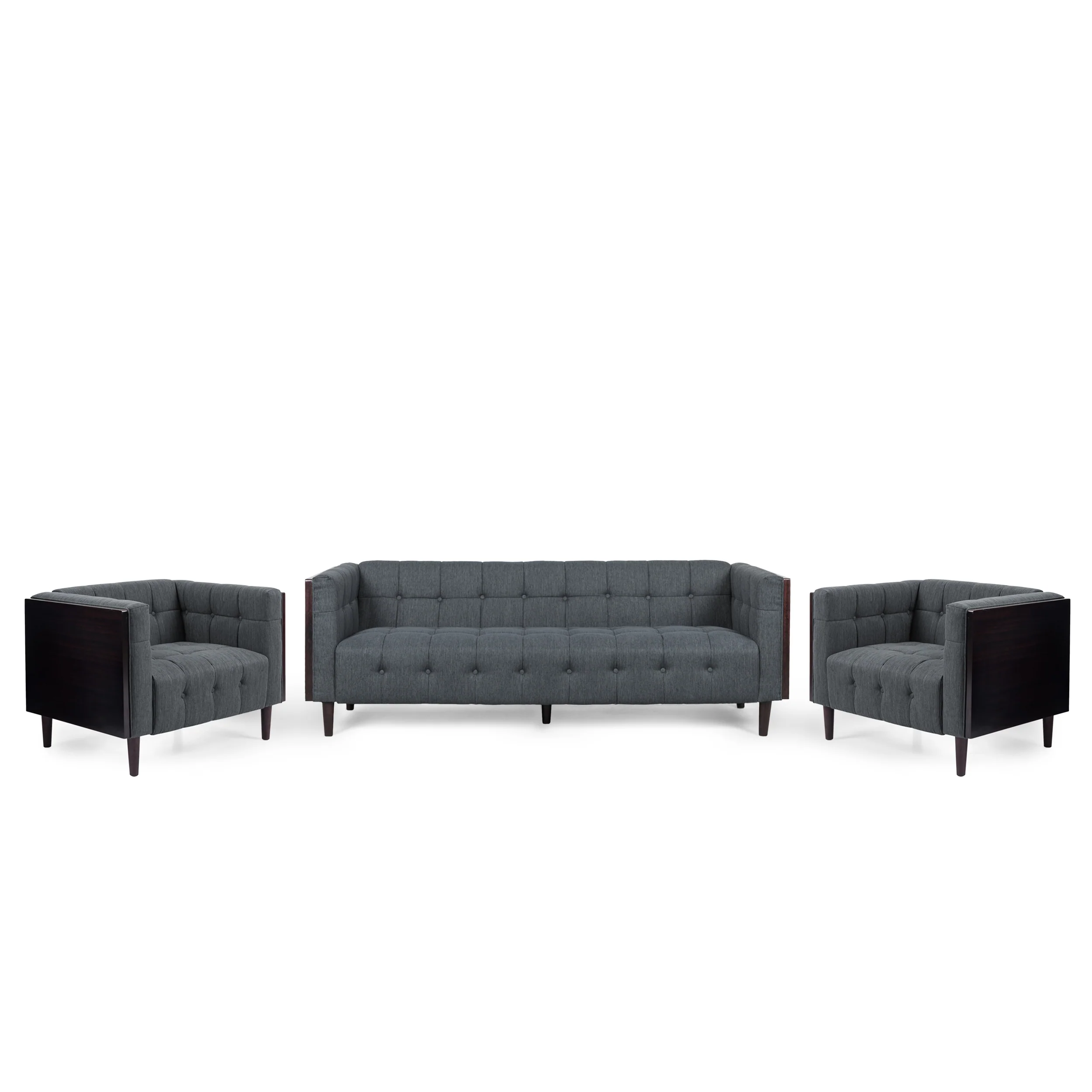 Croton Contemporary Tufted 5 Seater Living Room Set - furnishings