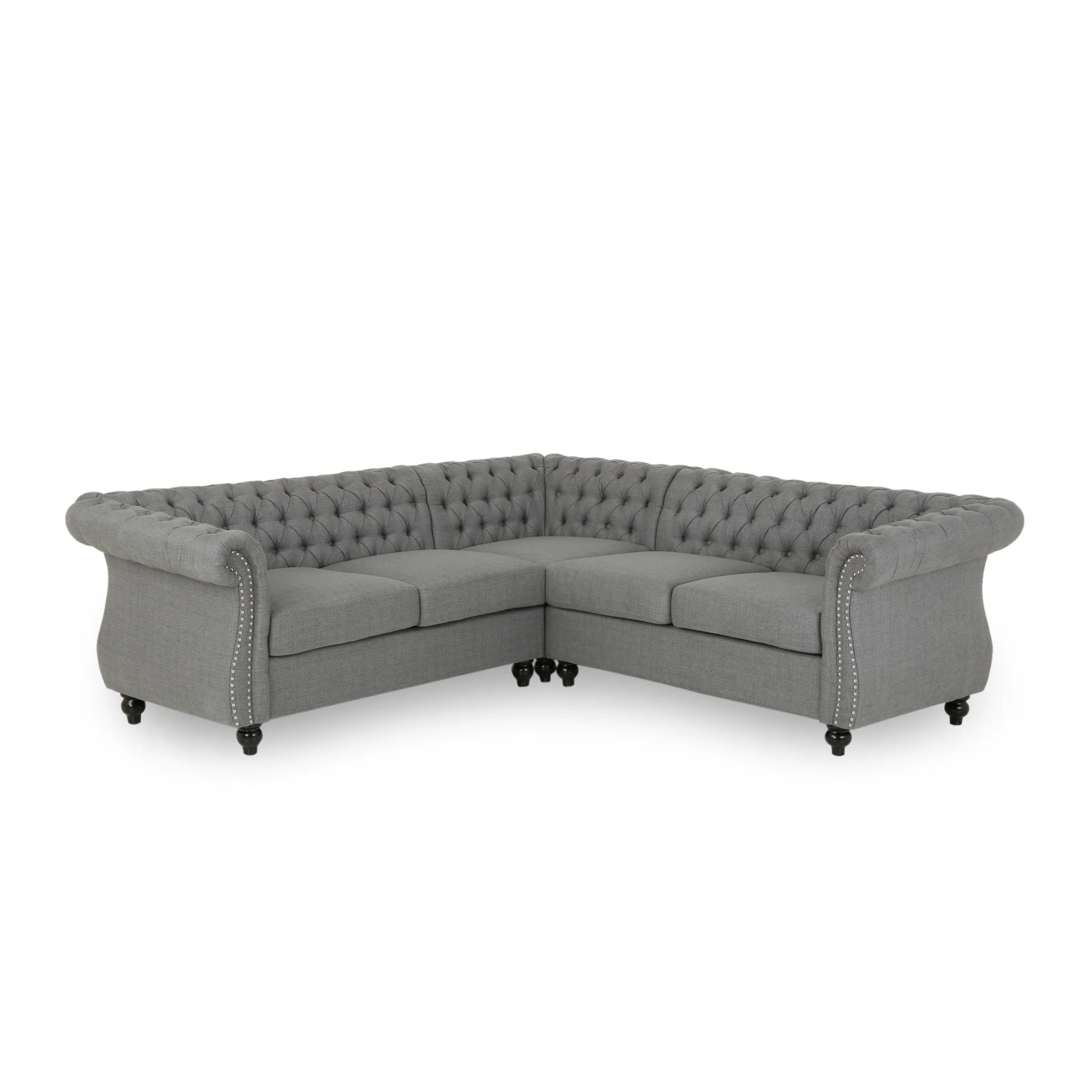 Rebecca 5 Seater Tufted Fabric Chesterfield Sectional - furnishings