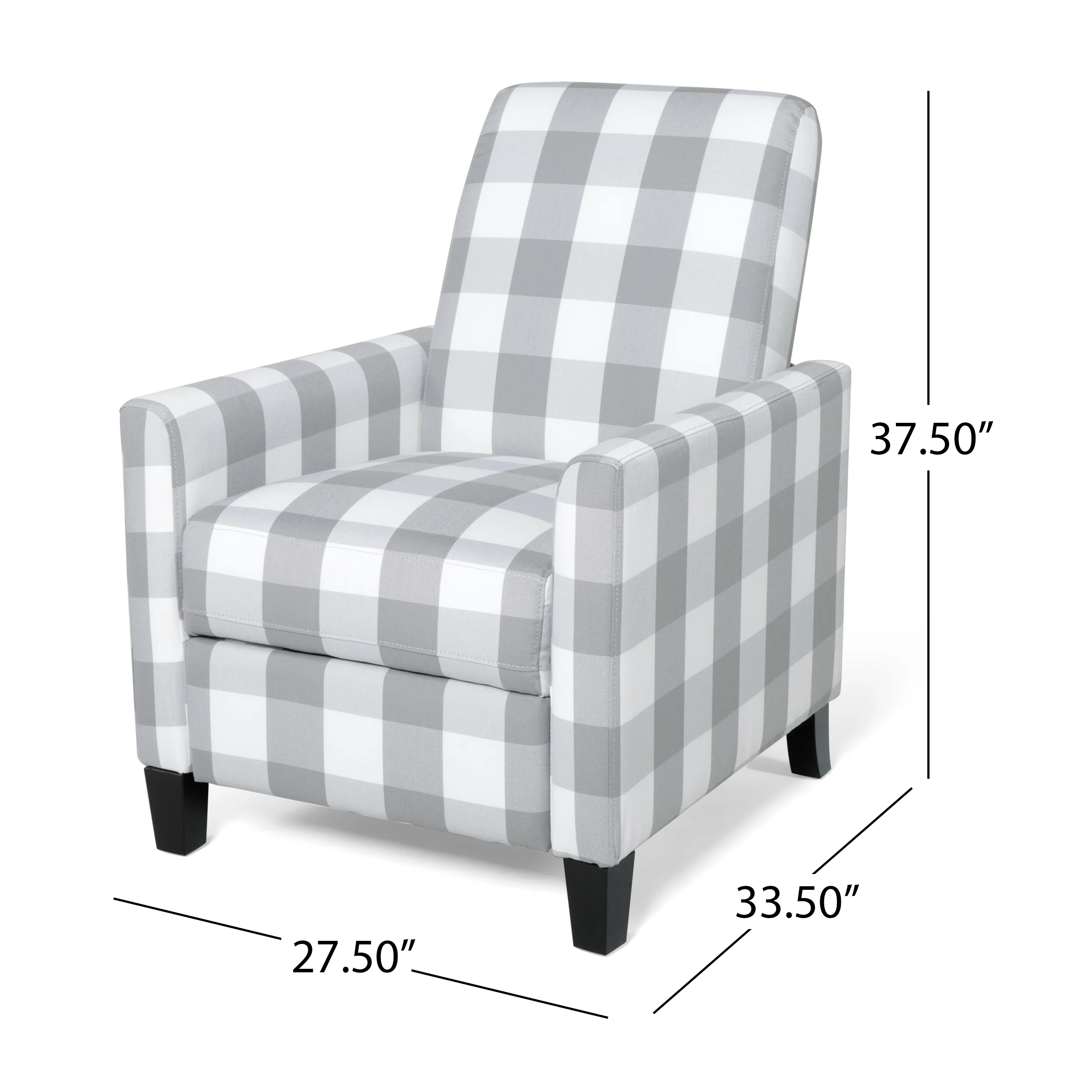 Nayan Contemporary Fabric Upholstered Push Back Recliner - furnishings