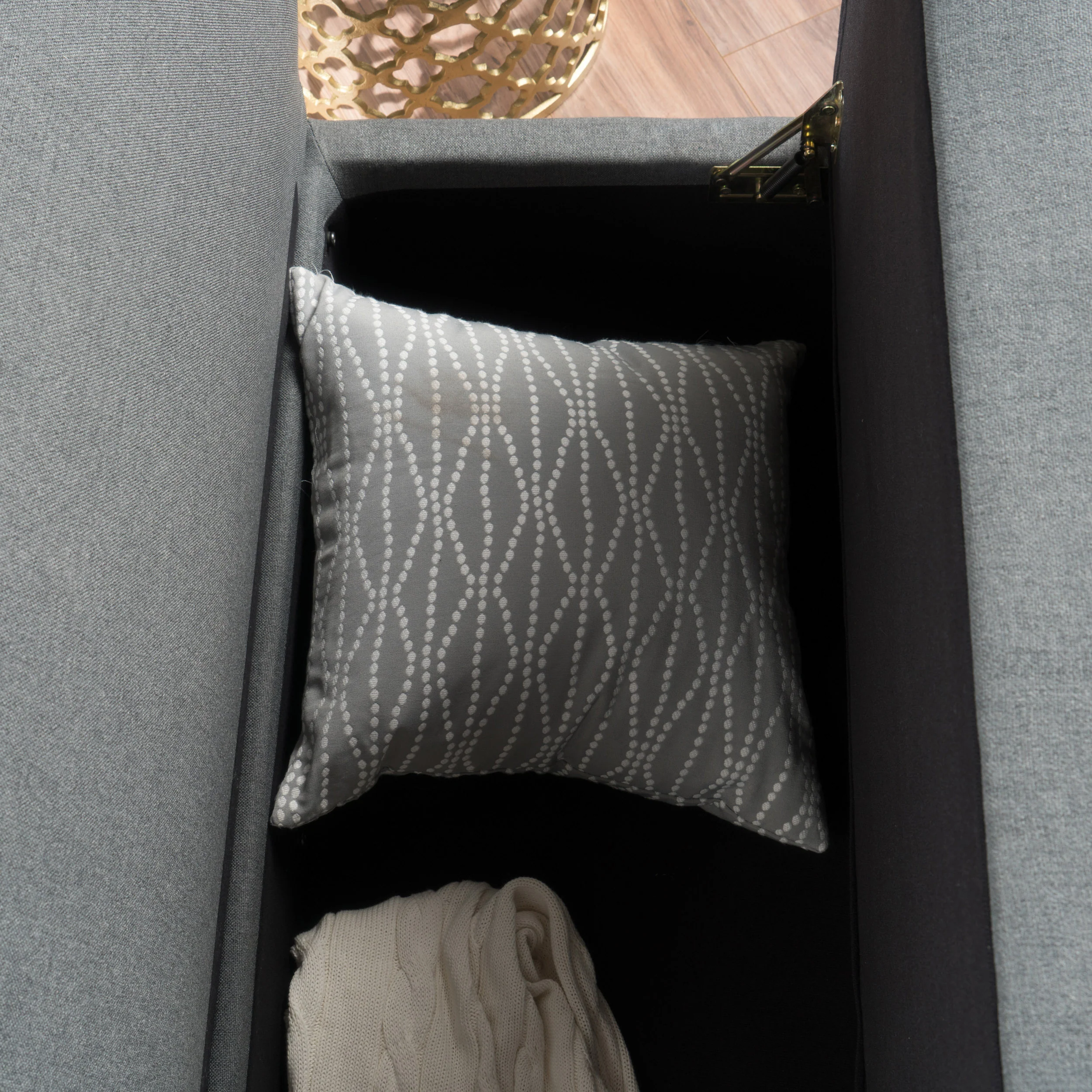 Toro Versatile Modern Fabric Storage Settee - furnishings