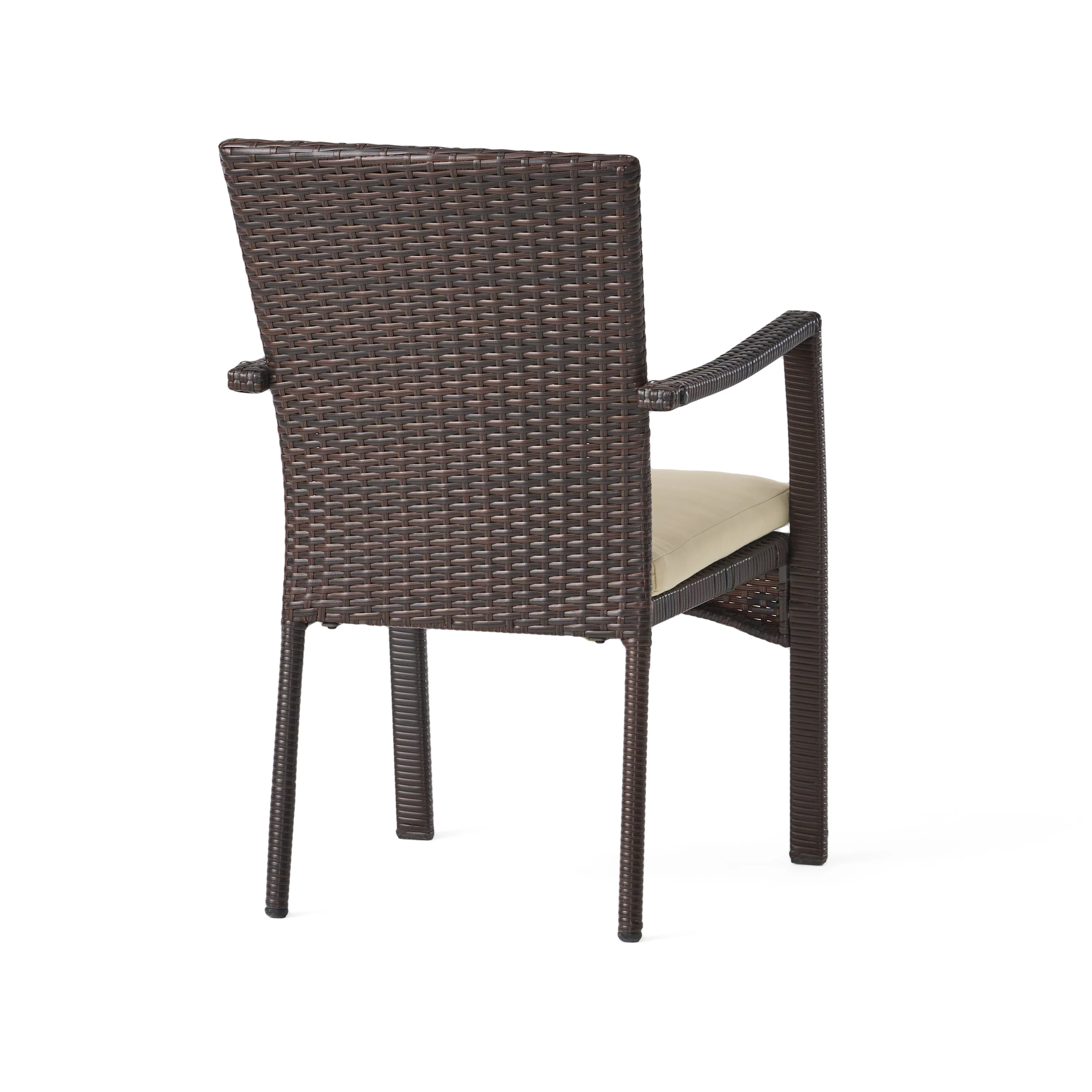 Baldry Outdoor 5 Piece Acacia Wood and Wicker Dining Set - furnishings