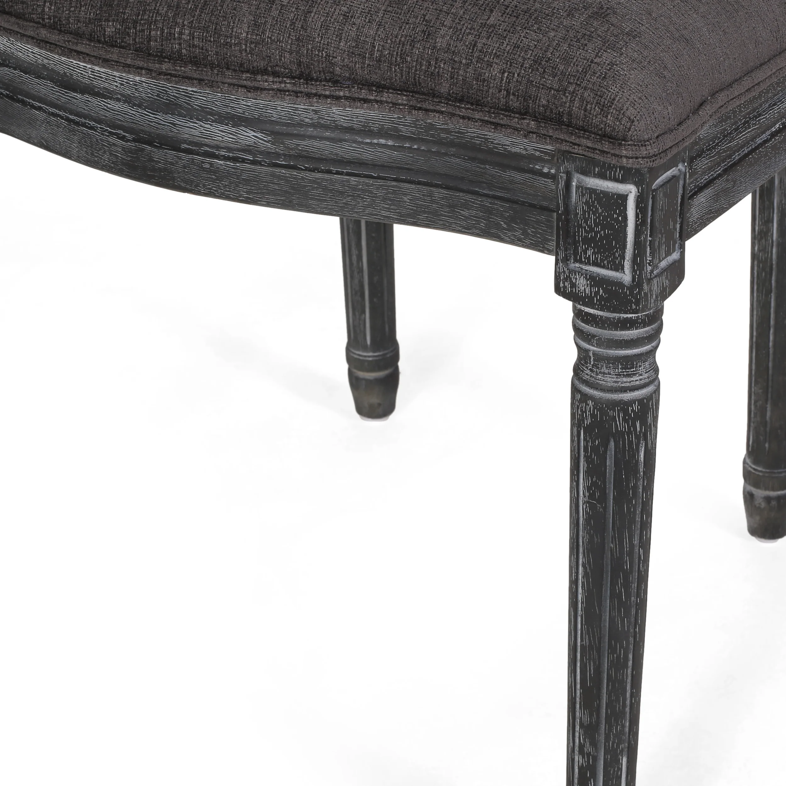 Mores French Country Upholstered Wood and Rattan 5 Piece Circular Dining Set - furnishings