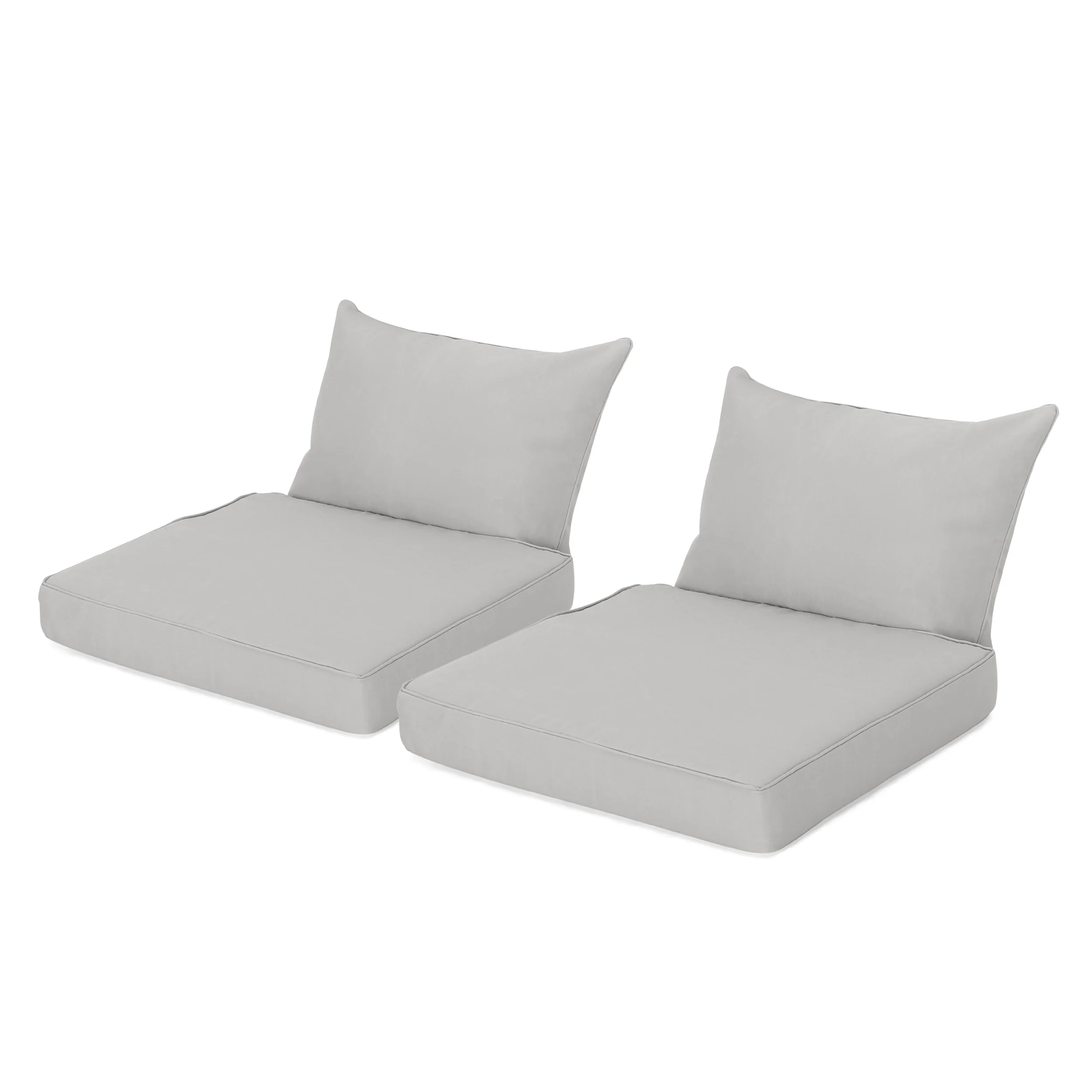 Luciella Outdoor Water Resistant Fabric Club Chair Cushions with Piping (Set of 2) - furnishings