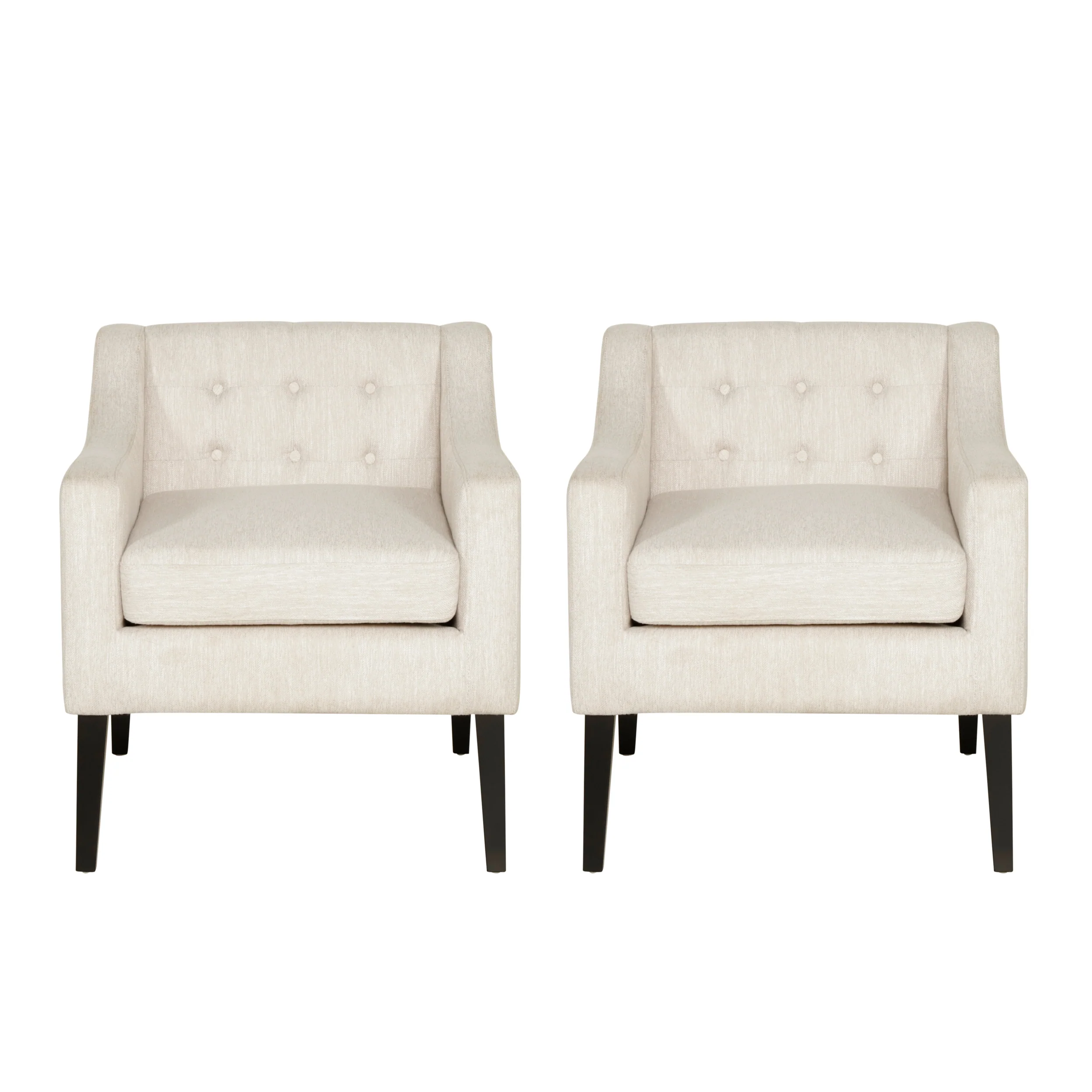 Aragon Contemporary Fabric Tufted Accent Chairs, Set of 2 - furnishings