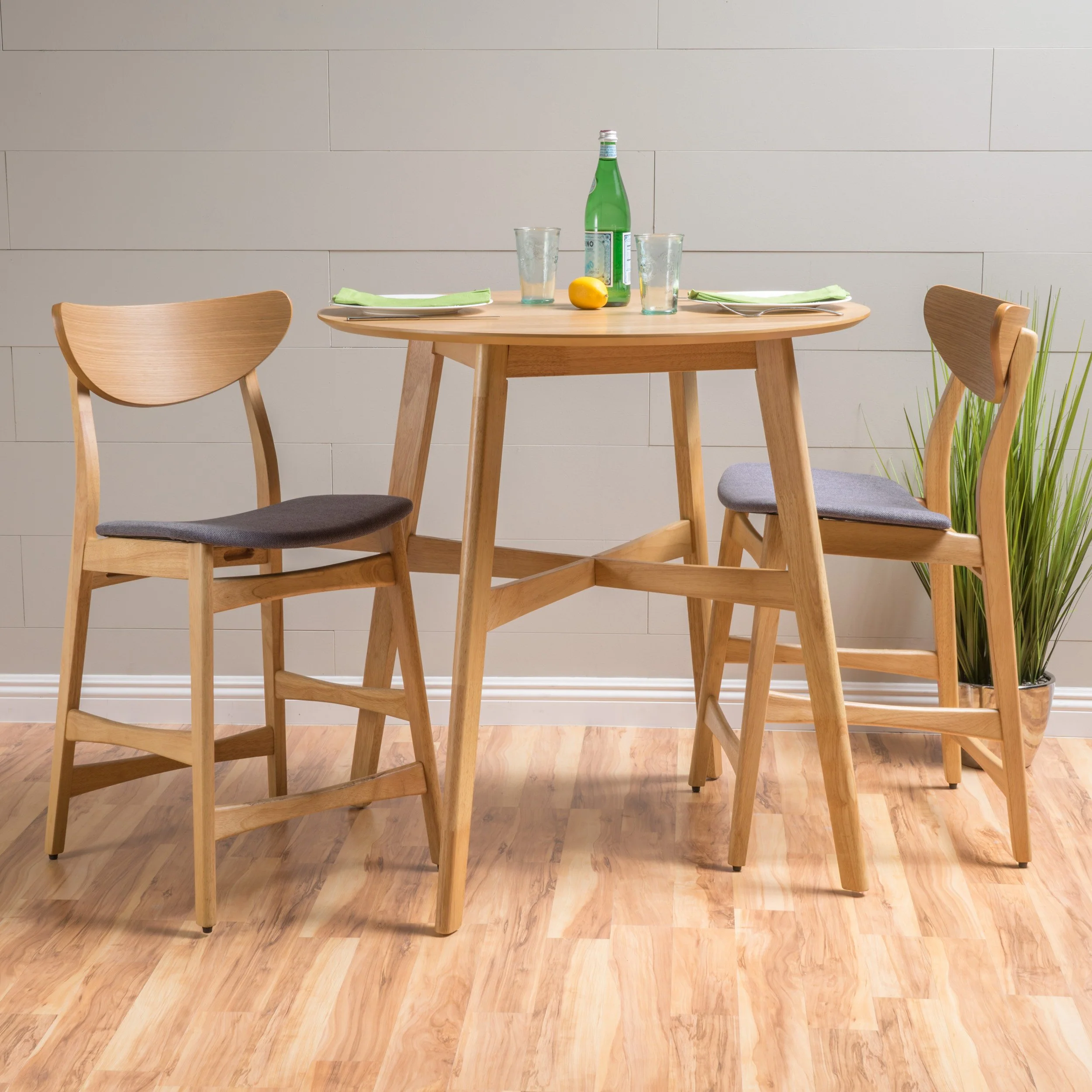 Helen Dark Fabric/ Wood Finish Counter Height Dining Set - furnishings