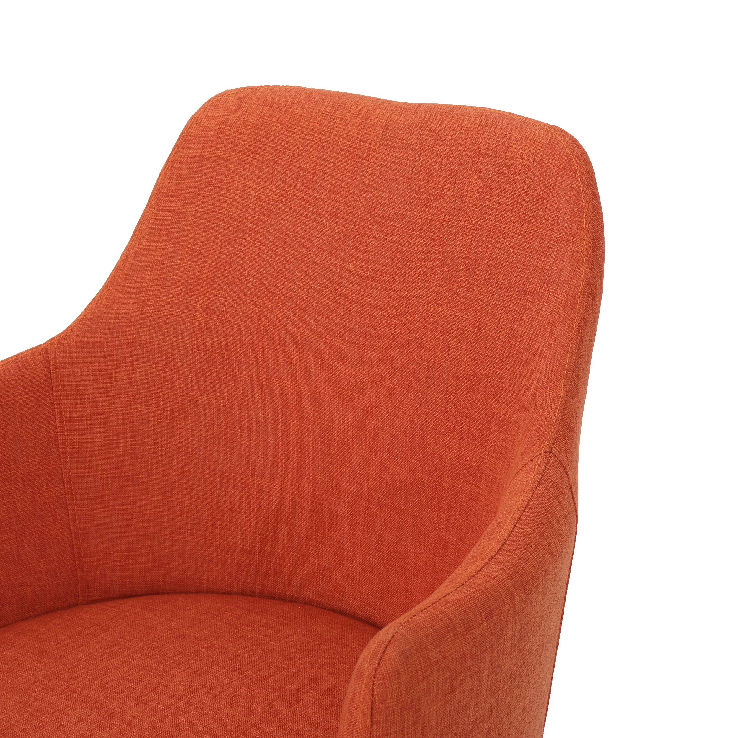 Serra Mid Century Fabric Dining Chair with Wood Finished Metal Legs (Set of 2) - furnishings
